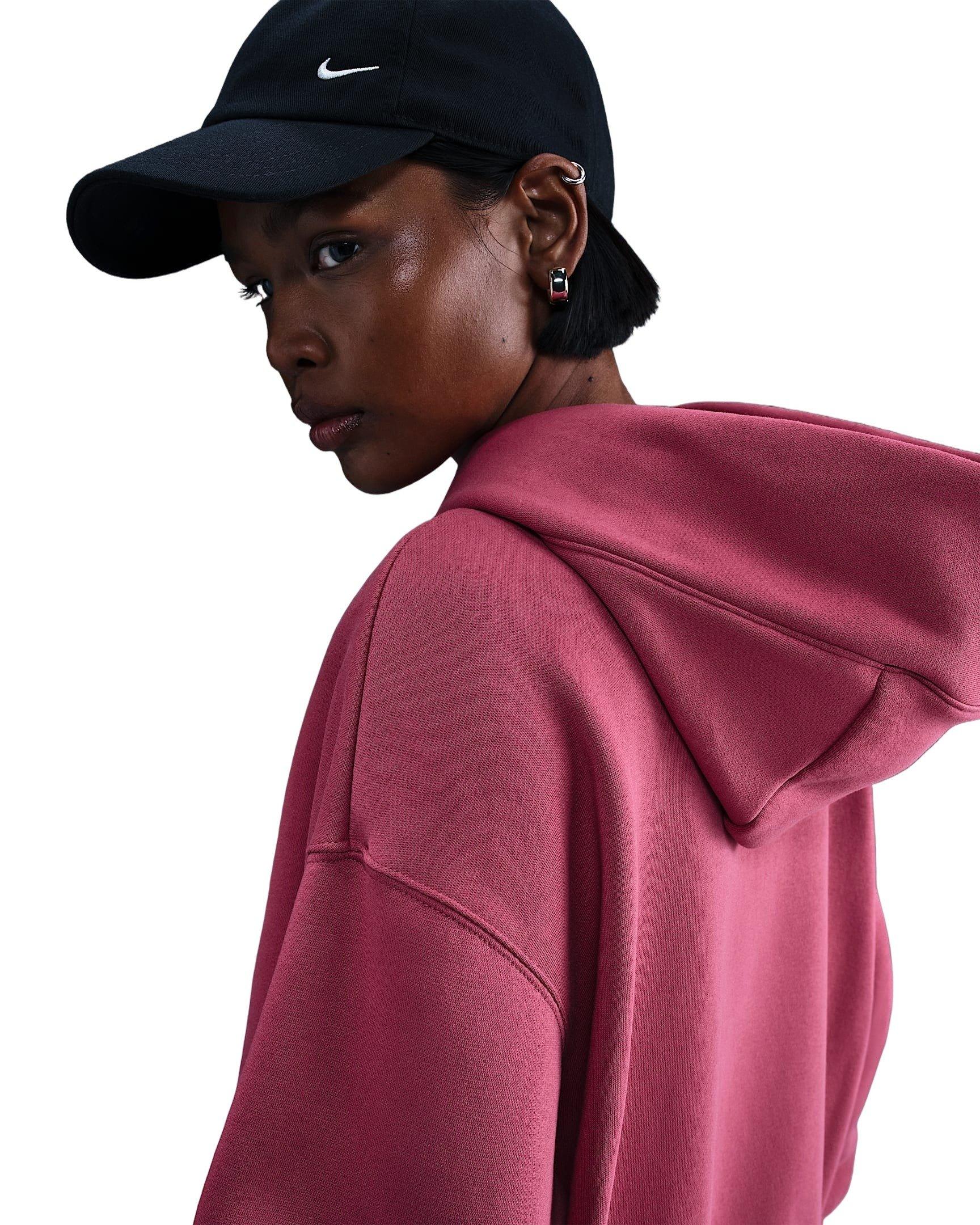 Nike Women's Sportswear Phoenix Fleece Oversized Pullover Hoodie - Beet Purple - BEET PURPLE Thumbnail View 2