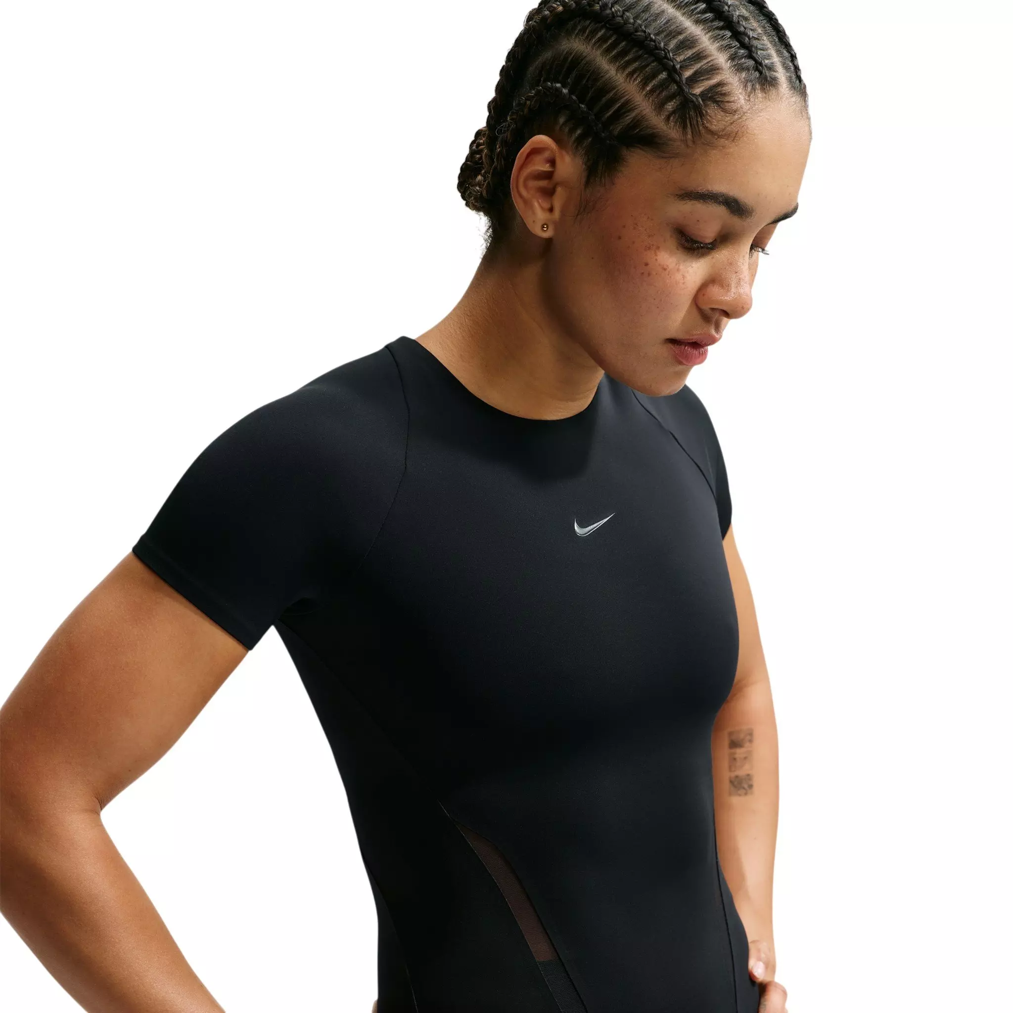 Nike Women's Universa Mesh Short Sleeve Top - Black - BLACK