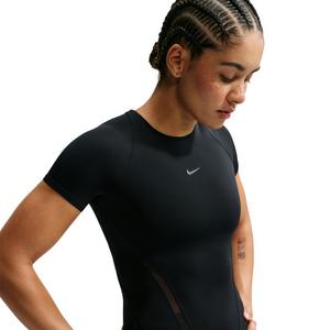 Nike Women's Universa Mesh Short Sleeve Top - Black - BLACK