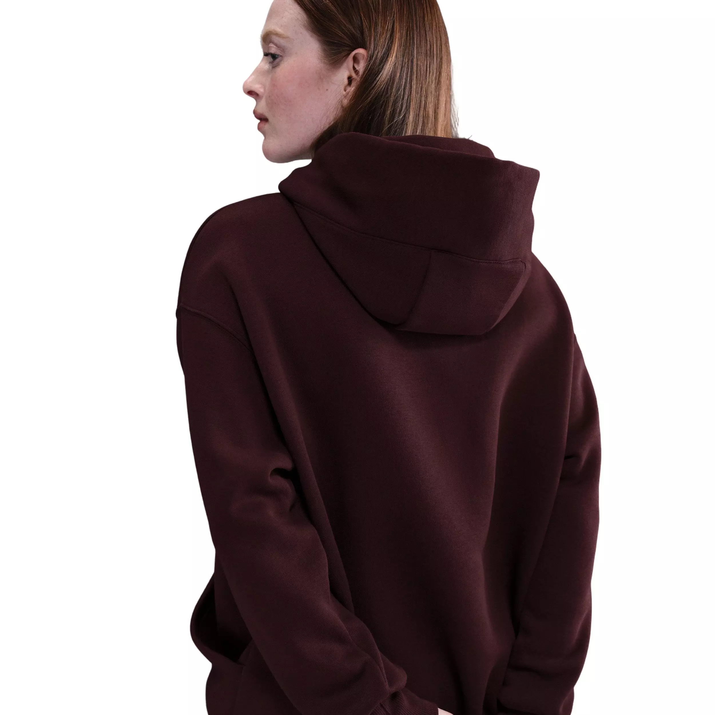 Nike Women's Sportswear Phoenix Fleece Oversized Pullover Hoodie - Burgundy - BURGUNDY