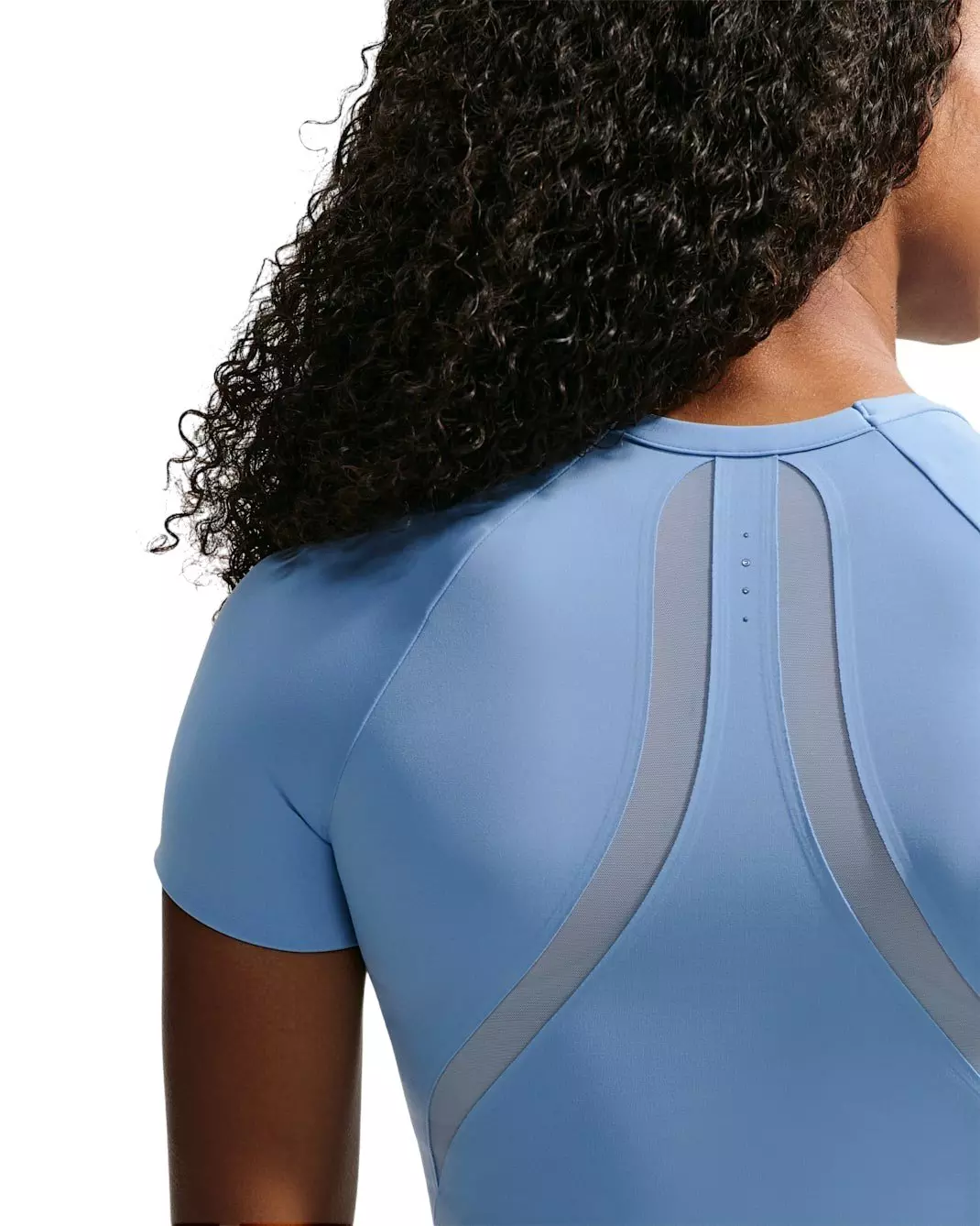 Nike Women's Universa Mesh Short Sleeve Top - Light Blue - LIGHT BLUE