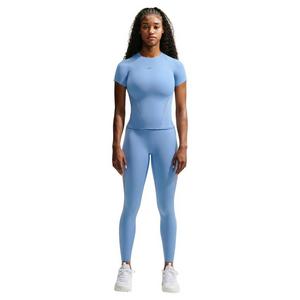 Nike Women's Universa Mesh Short Sleeve Top - Light Blue - LIGHT BLUE