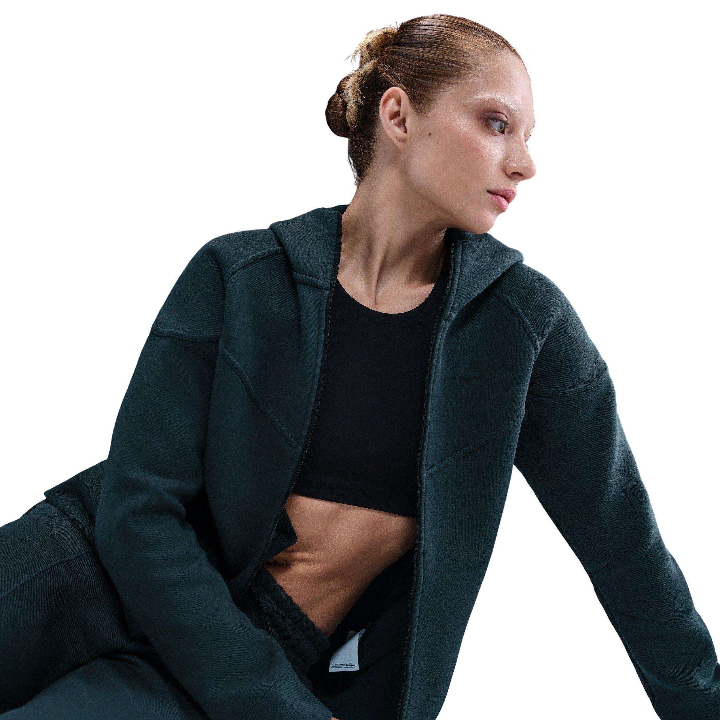 Nike Women's Sportswear Tech Fleece Windrunner Full-Zip Jacket -Seaweed Green - SEAWEED GREEN Thumbnail View 3