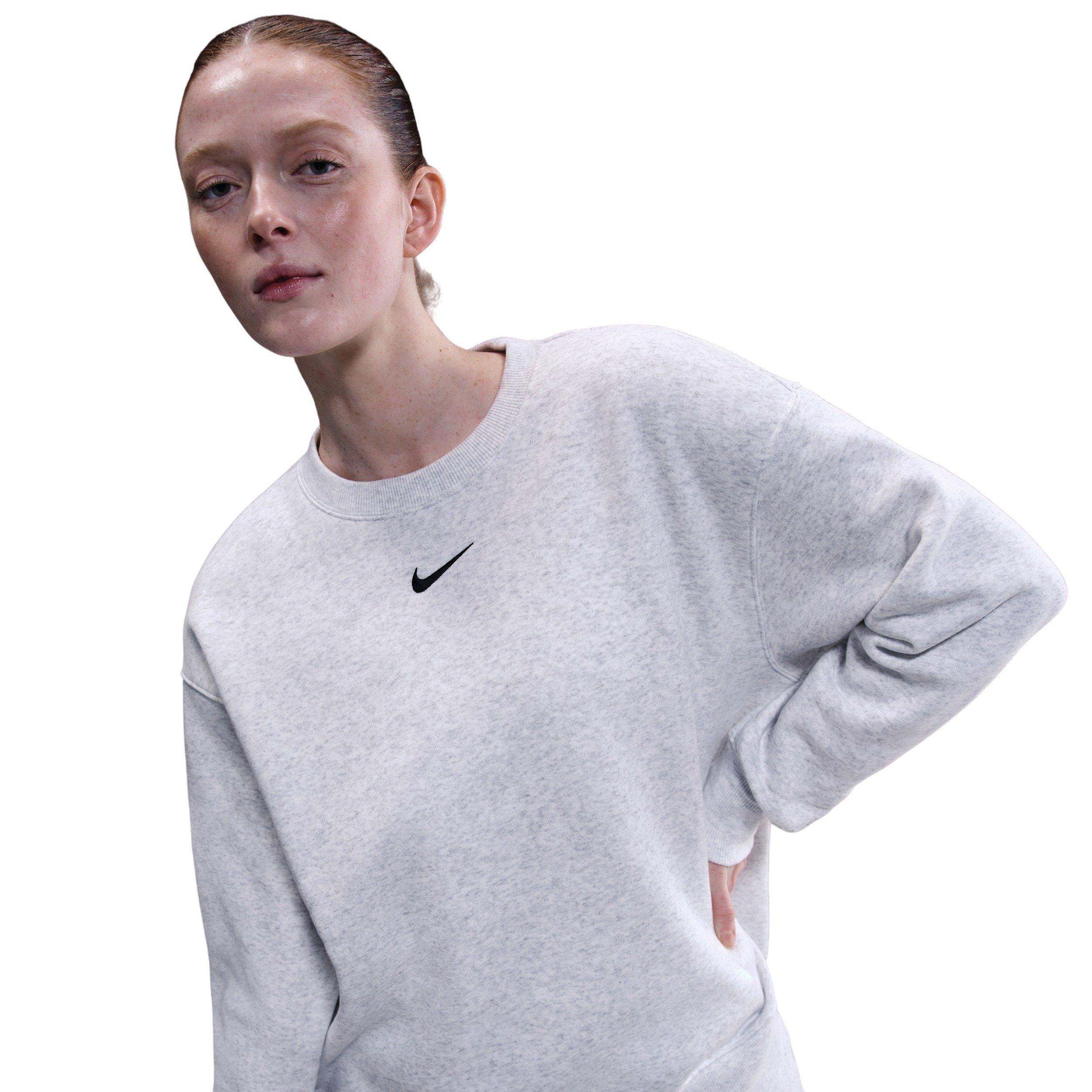 Nike Women's Sportswear Phoenix Fleece Oversized Crew-Neck Sweatshirt - Birch Heather - BIRCH HEATHER Thumbnail View 1