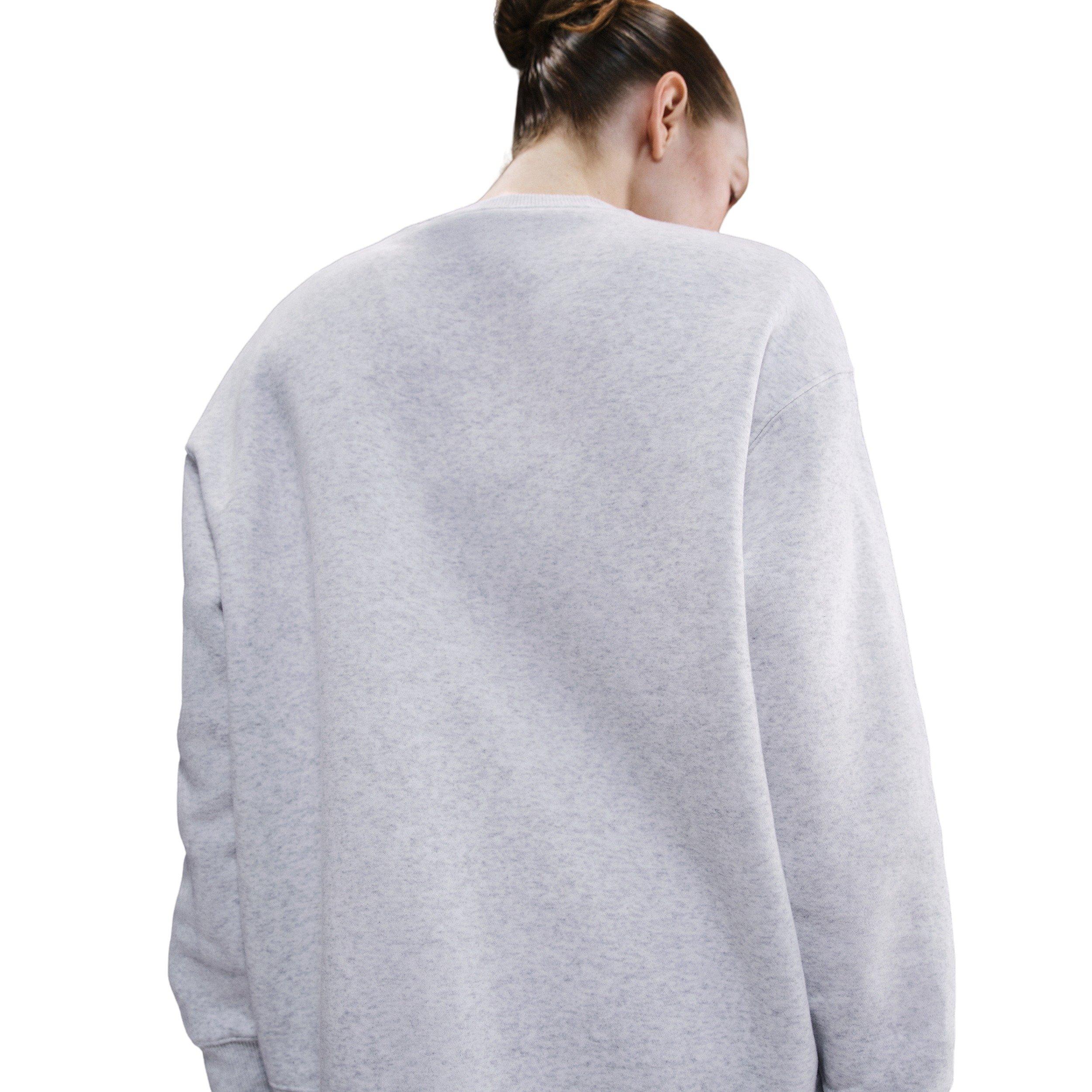 Nike Women's Sportswear Phoenix Fleece Oversized Crew-Neck Sweatshirt - Birch Heather - BIRCH HEATHER Thumbnail View 2