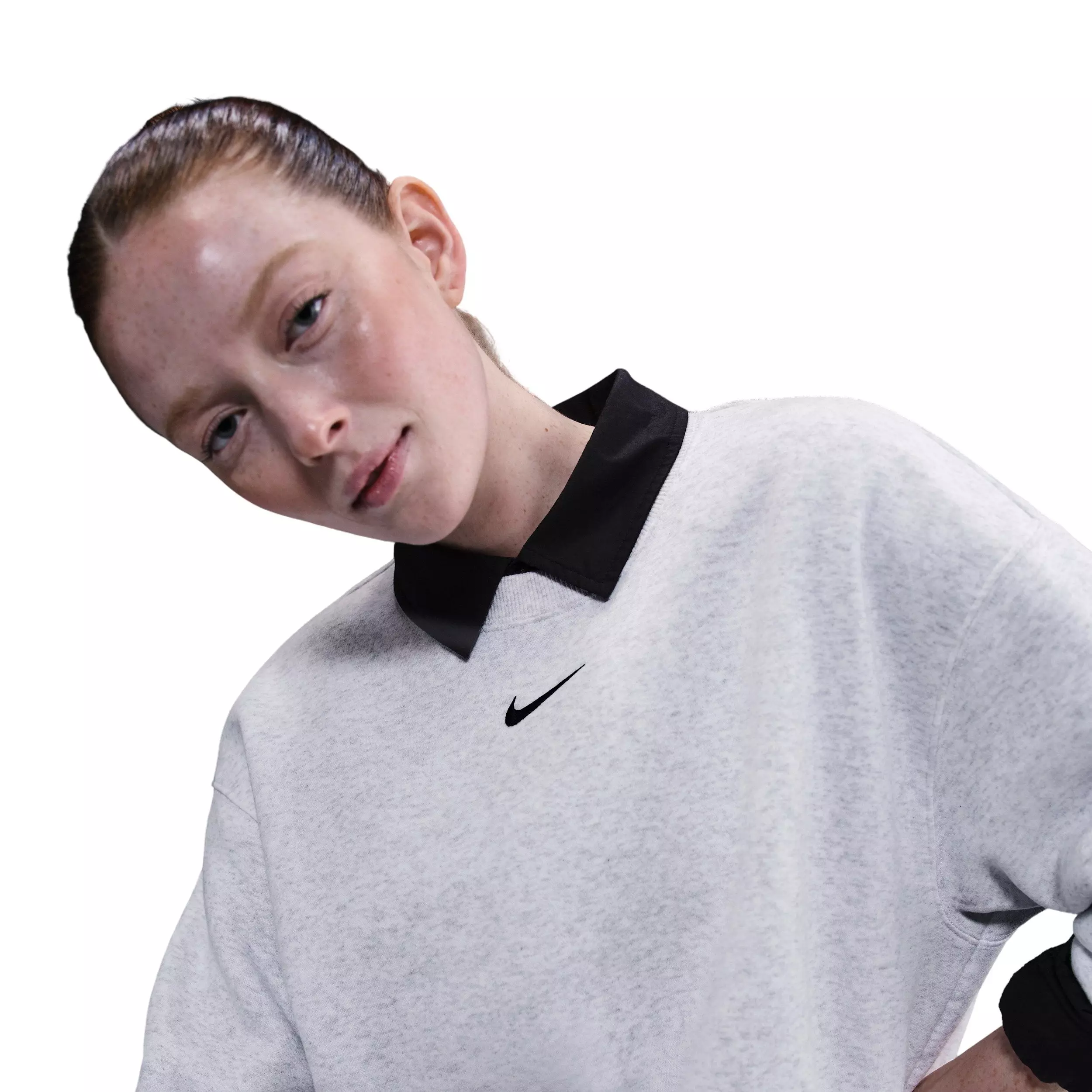 Nike Women's Sportswear Phoenix Fleece Oversized Crew-Neck Sweatshirt - Birch Heather - BIRCH HEATHER