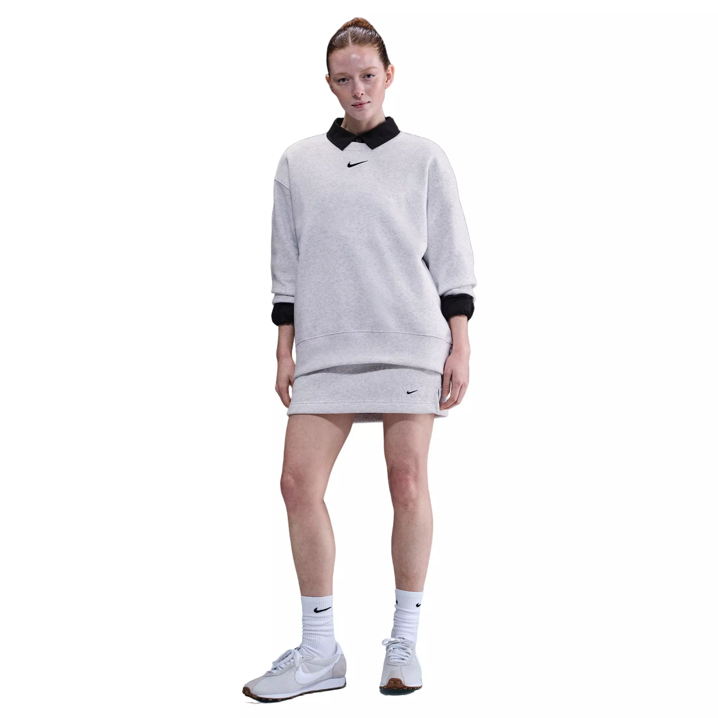 Nike Women's Sportswear Phoenix Fleece Oversized Crew-Neck Sweatshirt -Birch Heather - BIRCH HEATHER