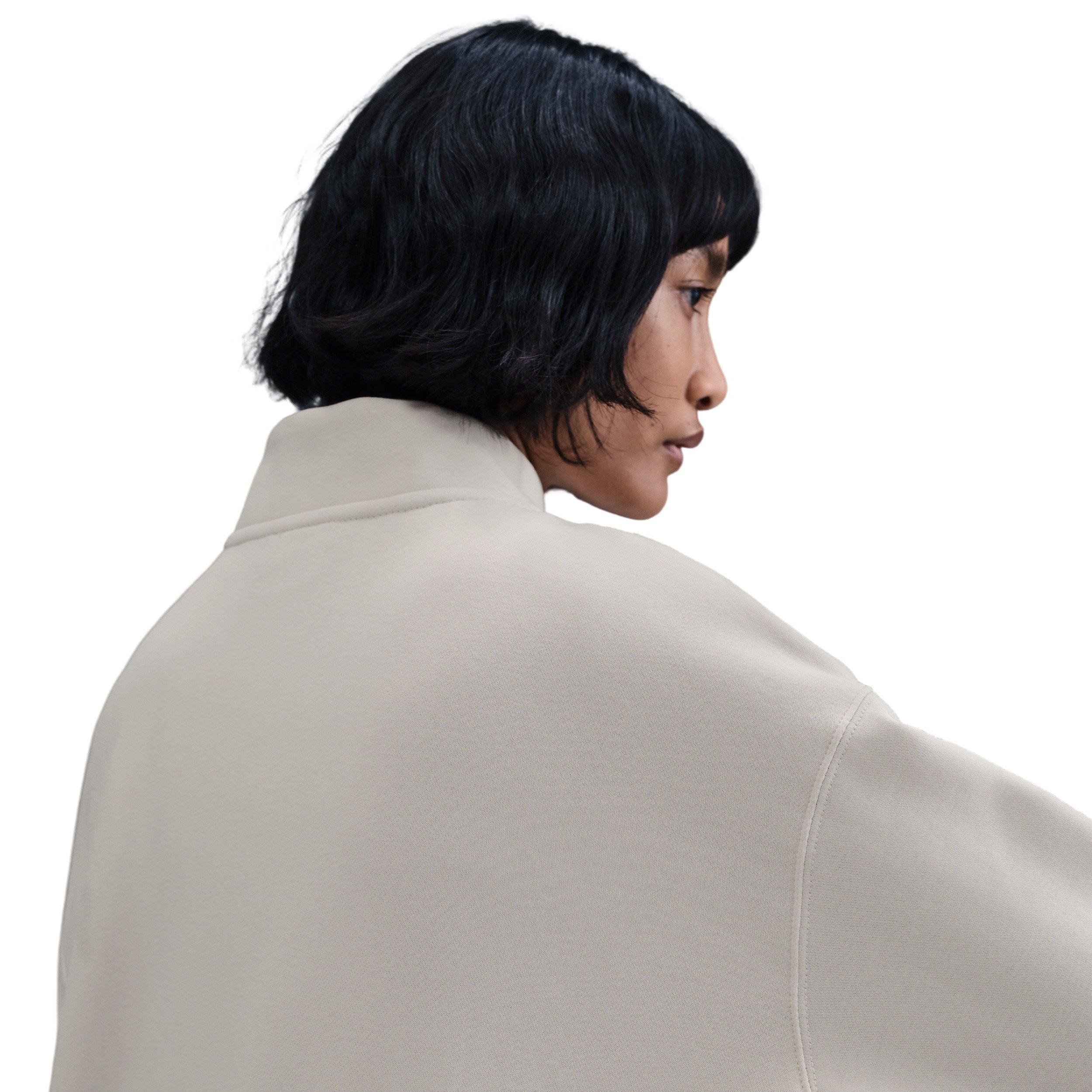 Nike Women's Sportswear Phoenix Fleece Oversized 1/4-Zip Long Sweatshirt -Lt Brown - BROWN Thumbnail View 2