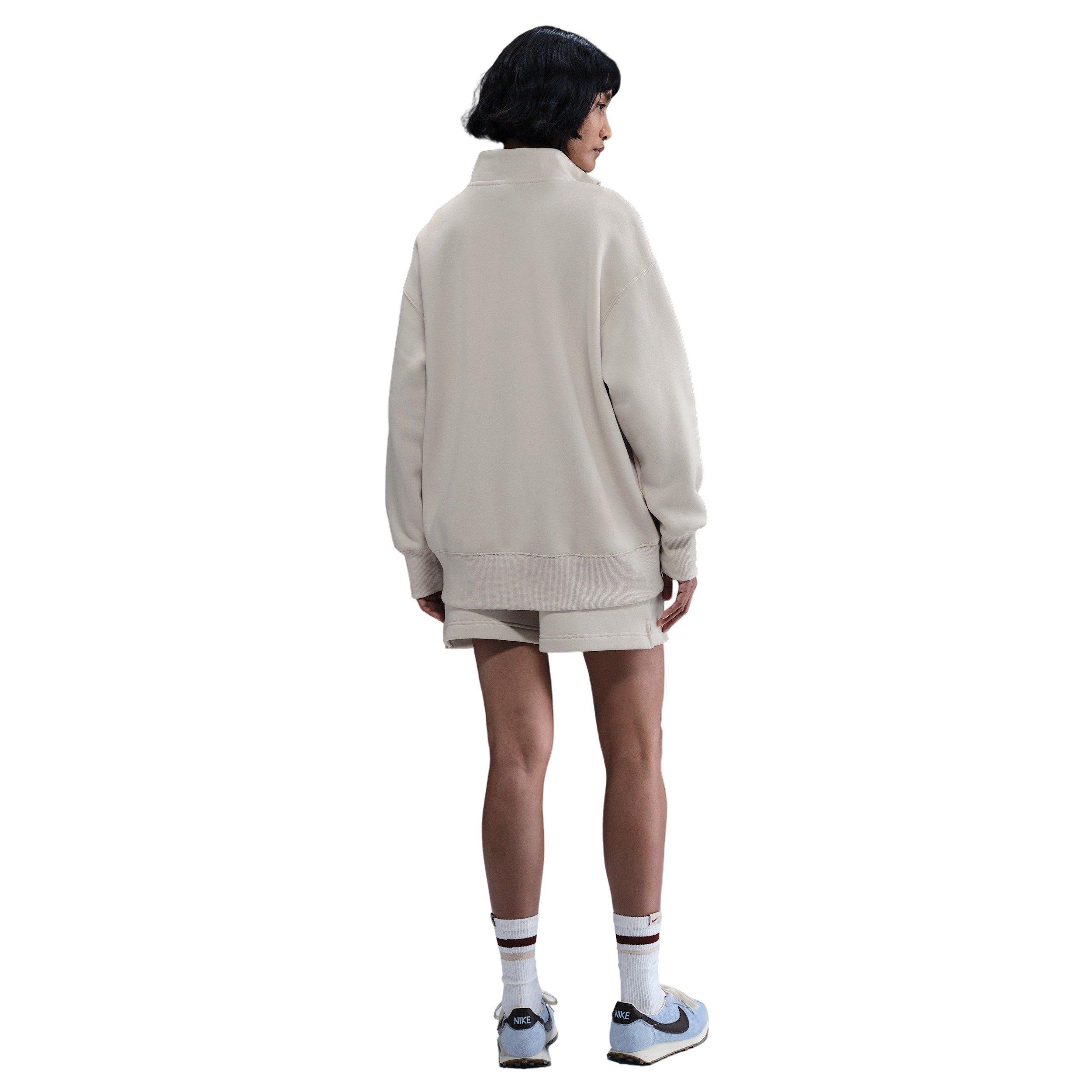 Nike Women's Sportswear Phoenix Fleece Oversized 1/4-Zip Long Sweatshirt -Lt Brown - BROWN Thumbnail View 5