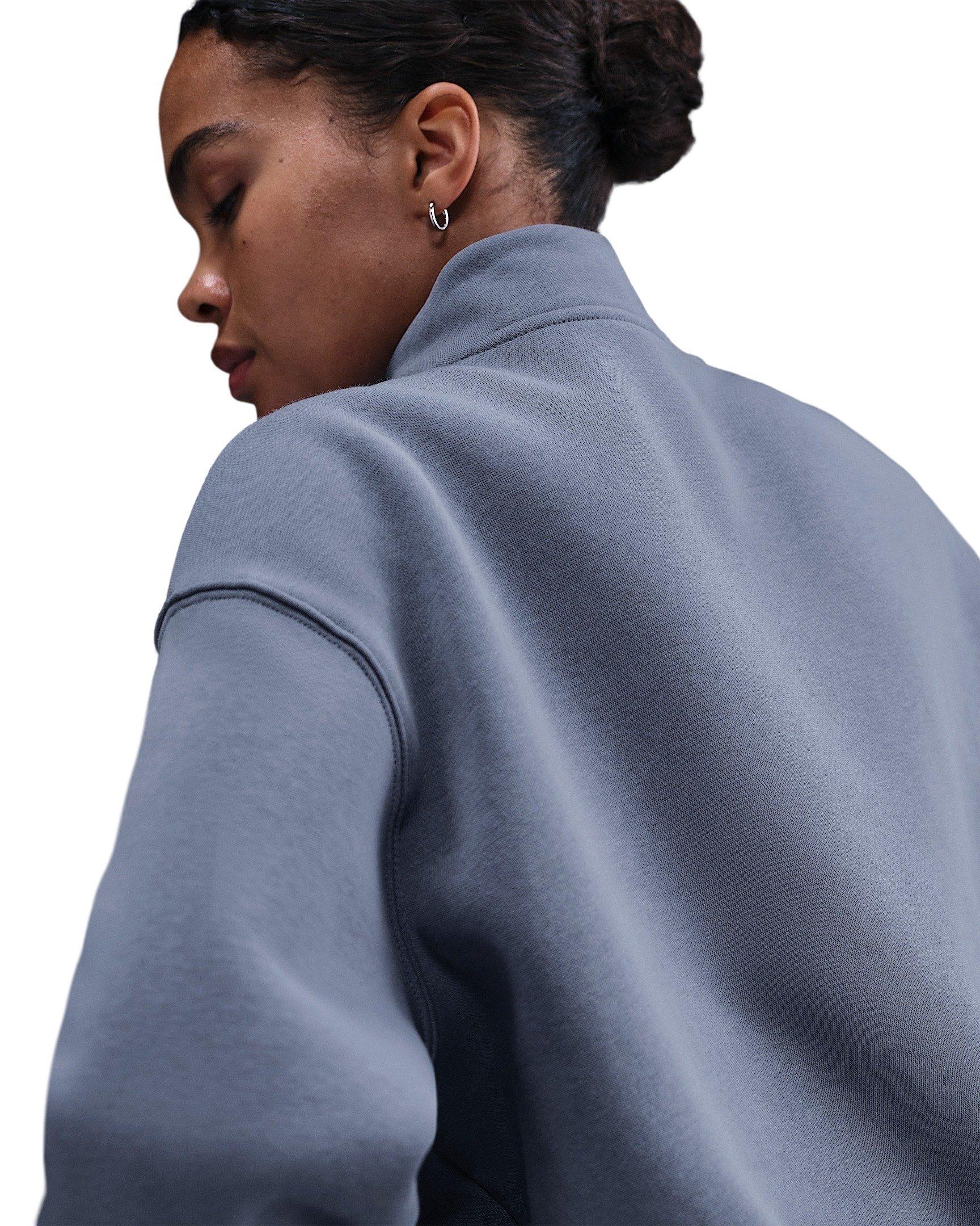 Nike Women's Sportswear Phoenix Fleece Oversized 1/4-Zip Long Sweatshirt -Indigo - INDIGO Thumbnail View 2