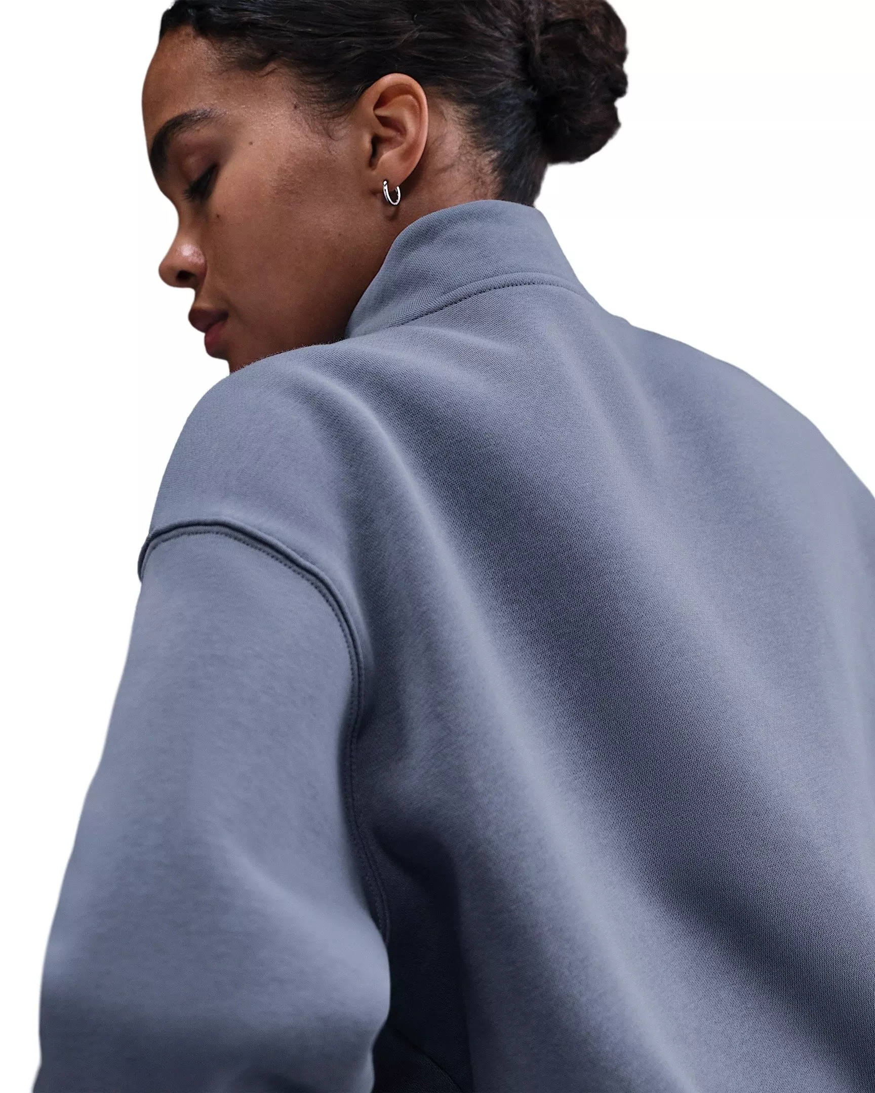 Nike Women's Sportswear Phoenix Fleece Oversized 1/4-Zip Long Sweatshirt -Indigo - INDIGO