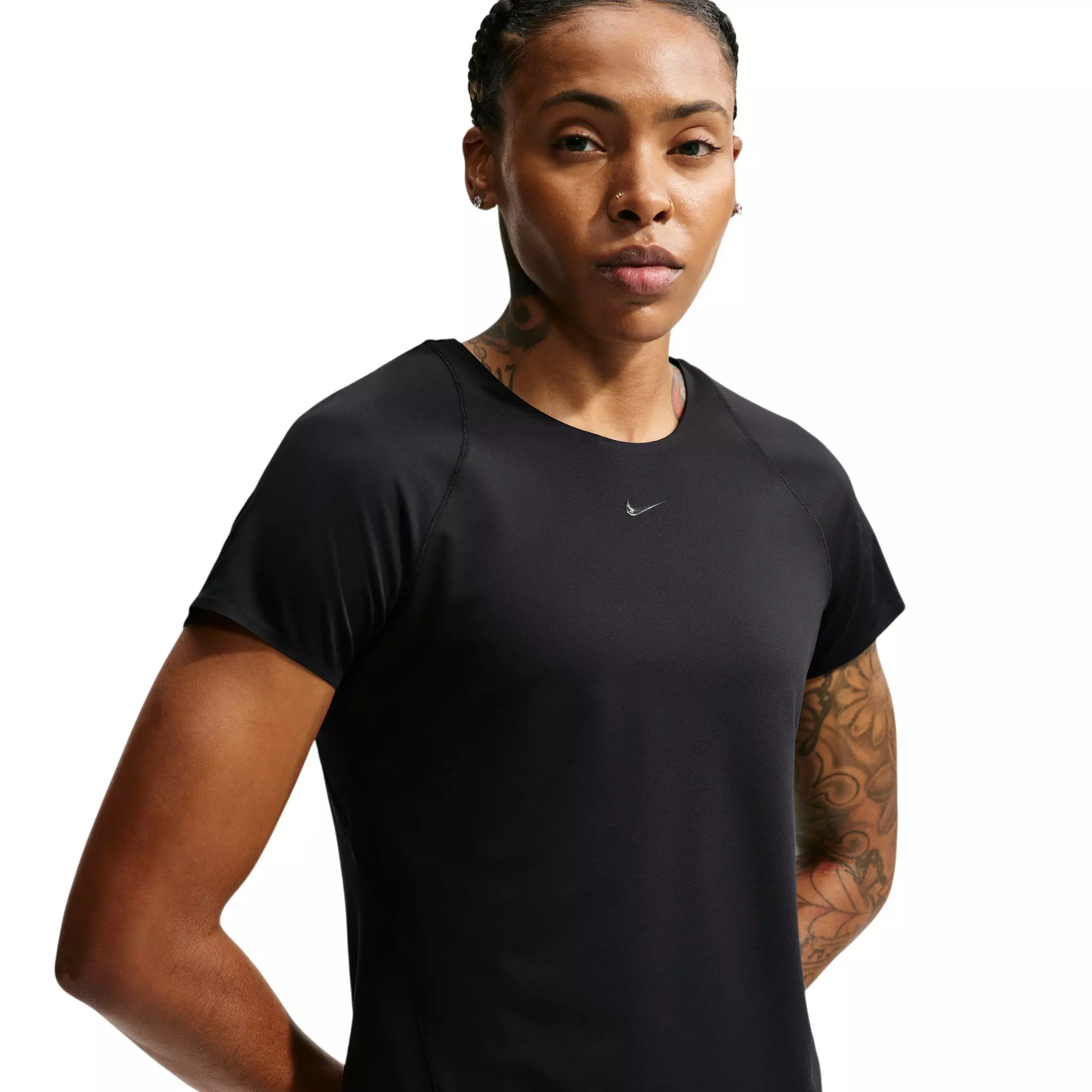 Nike Women's Universa Dri-FIT Short-Sleeve Top - Black - BLACK