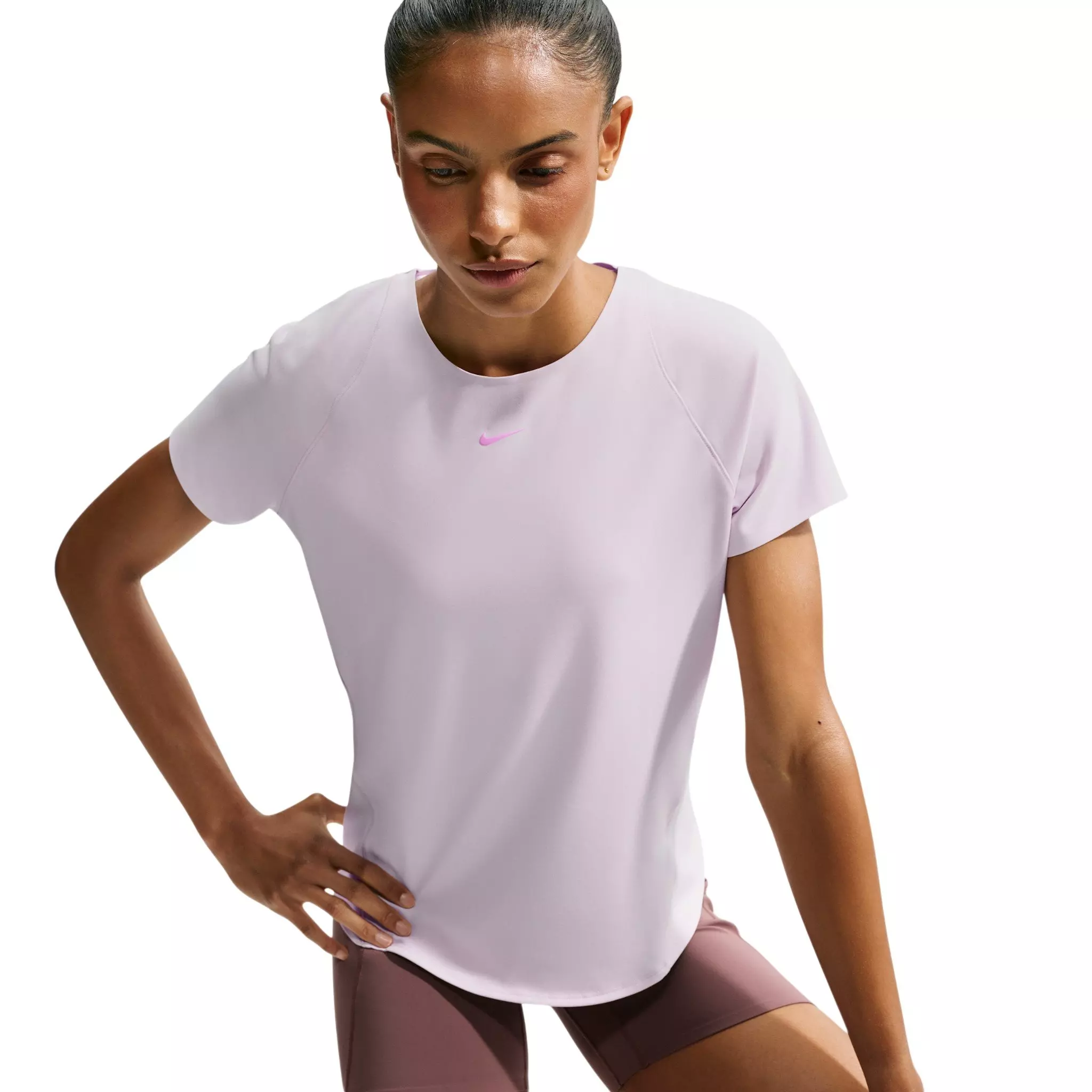 Nike Women's Universa Dri-FIT Short-Sleeve Top - Bleached Lilac - BLEACHED LILAC 