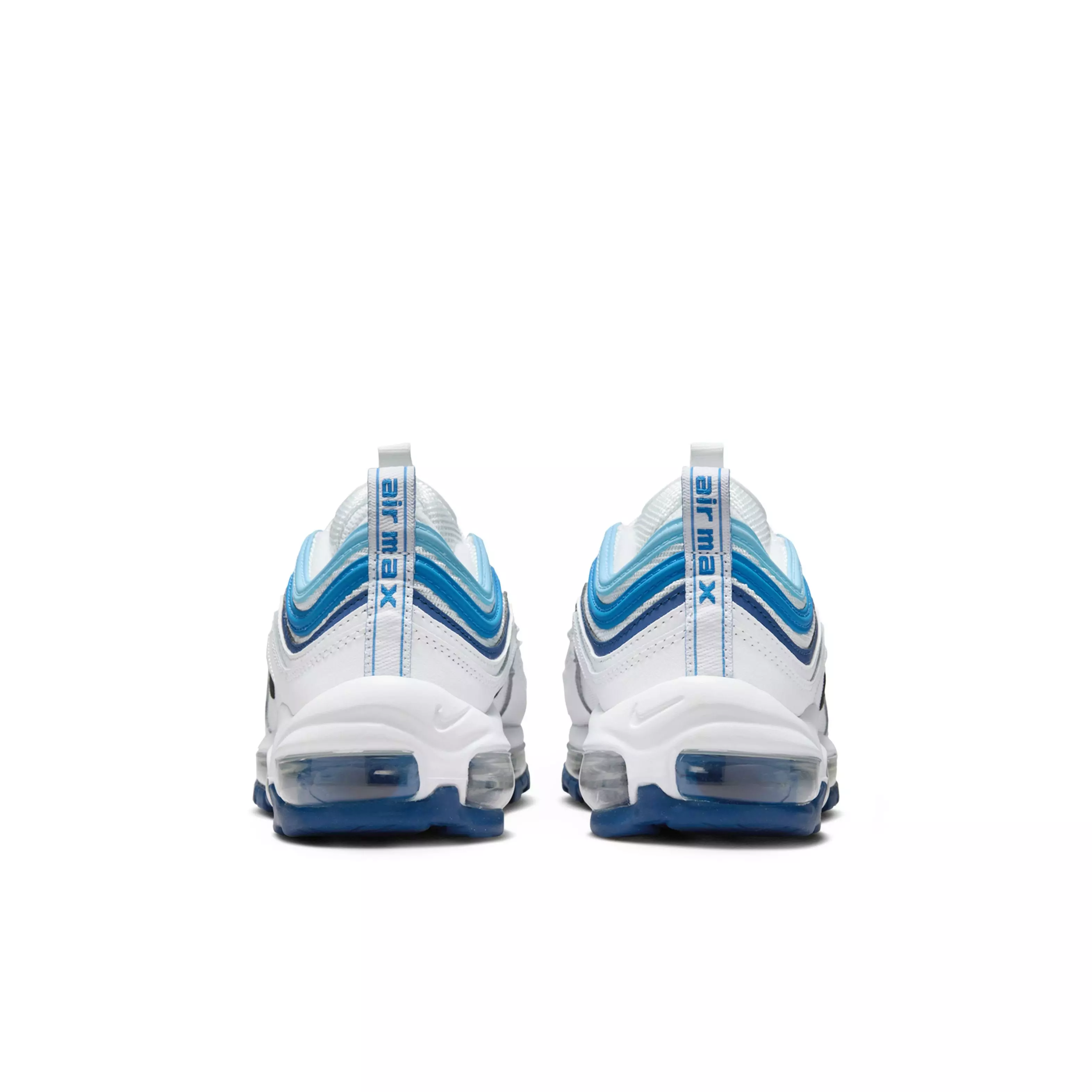 Nike Air Max 97 "Summit White/Court Blue/Aquarius Blue/Black" Grade School Boys' Shoe - WHITE/BLUE/BLUE/BLACK
