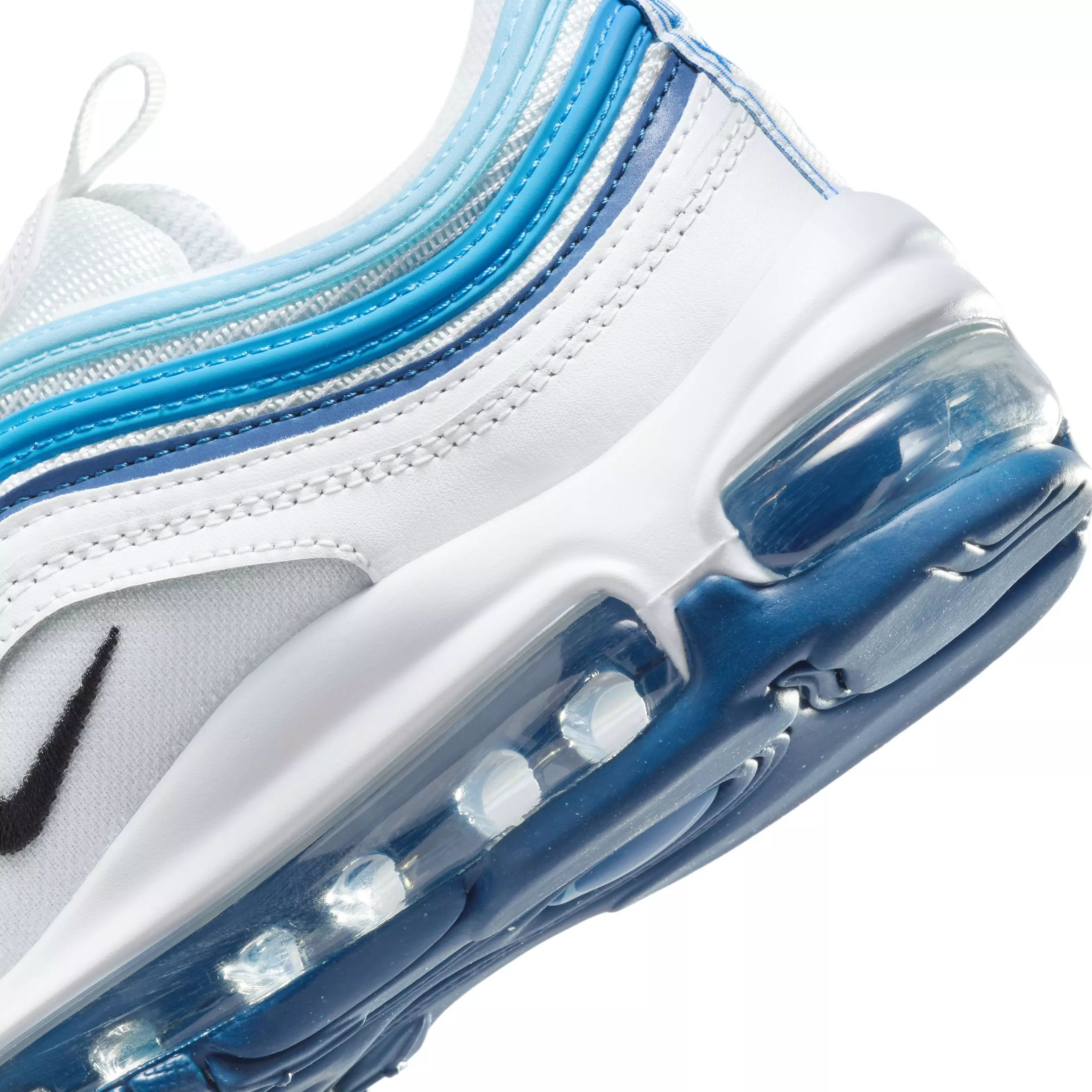 Nike Air Max 97 "Summit White/Court Blue/Aquarius Blue/Black" Grade School Boys' Shoe - WHITE/BLUE/BLUE/BLACK