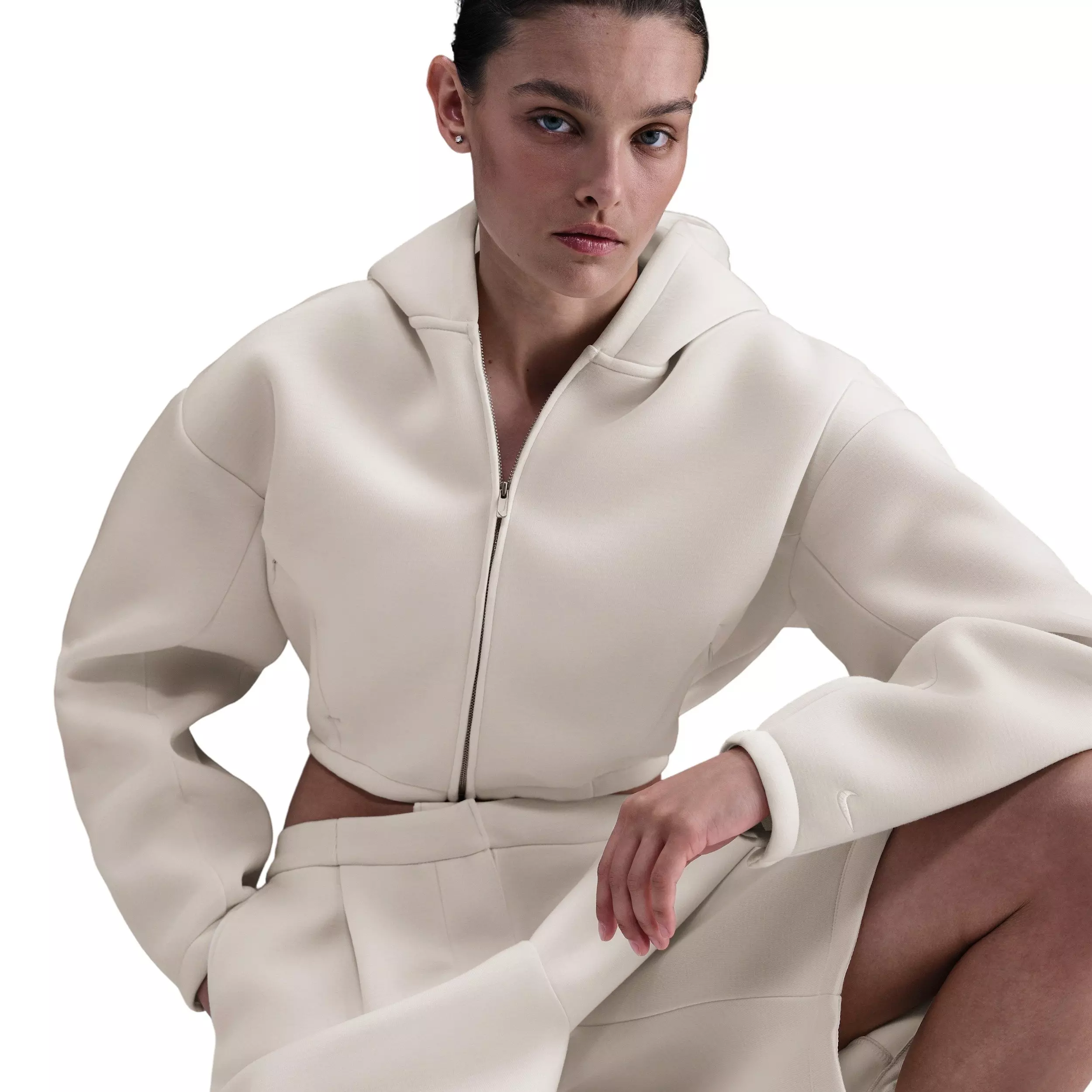 Nike Women's Sportswear Full-Zip Jacket - Ivory - IVORY