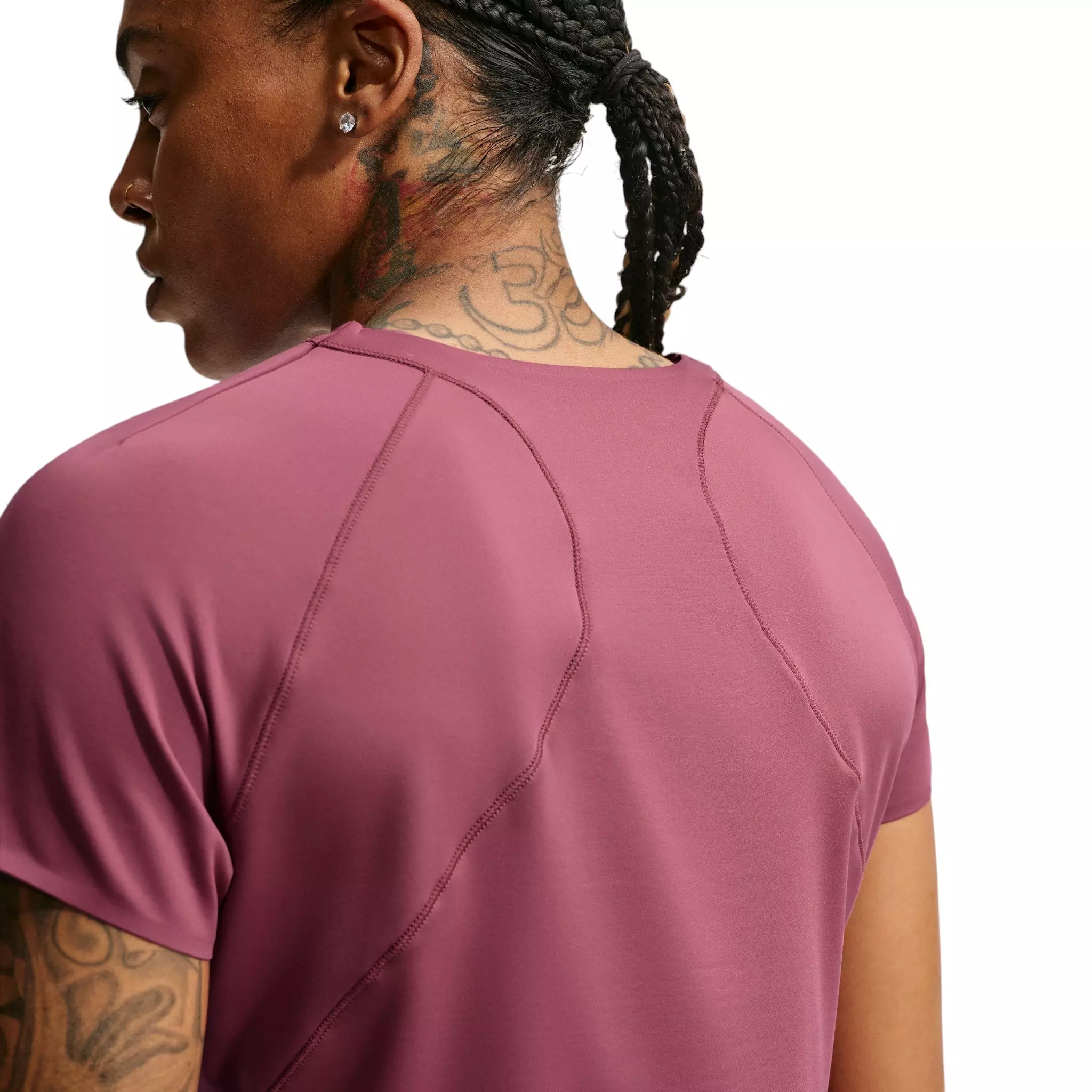 Nike Women's Universa Dri-FIT Short-Sleeve Top - Pink Smoke - PINK SMOKE