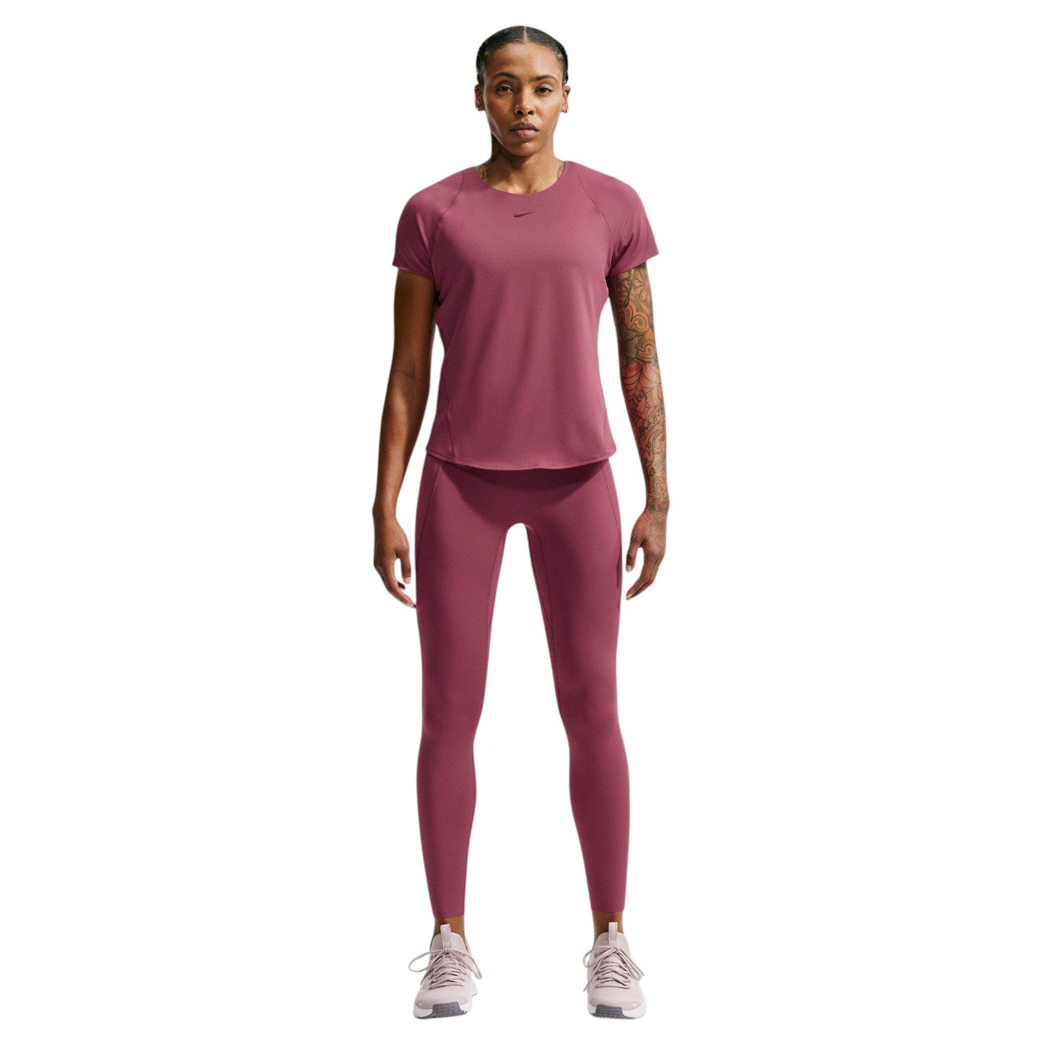 Nike Women's Universa Dri-FIT Short-Sleeve Top - Pink Smoke - PINK SMOKE