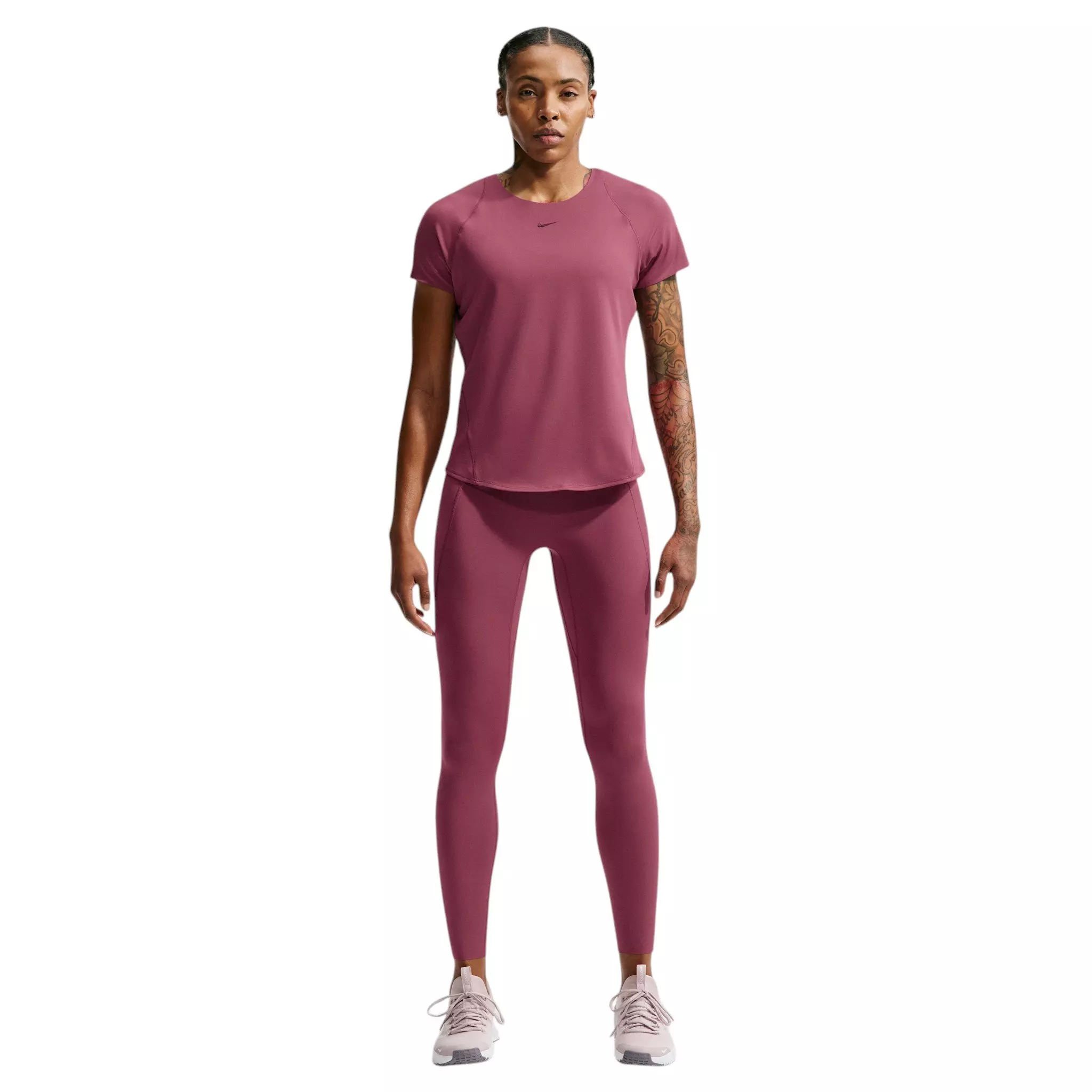 Nike Women's Universa Dri-FIT Short-Sleeve Top - Pink Smoke - PINK SMOKE
