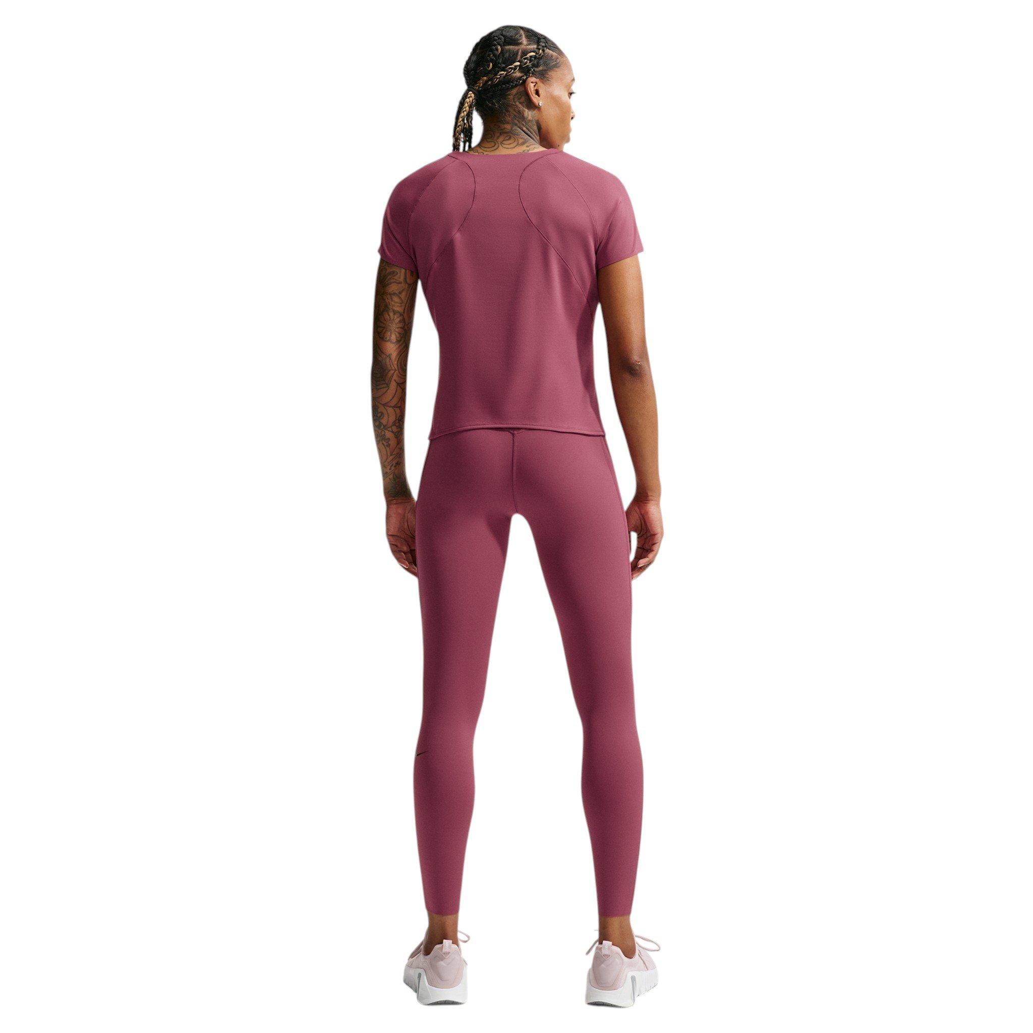 Nike Women's Universa Dri-FIT Short-Sleeve Top - Pink Smoke - PINK SMOKE