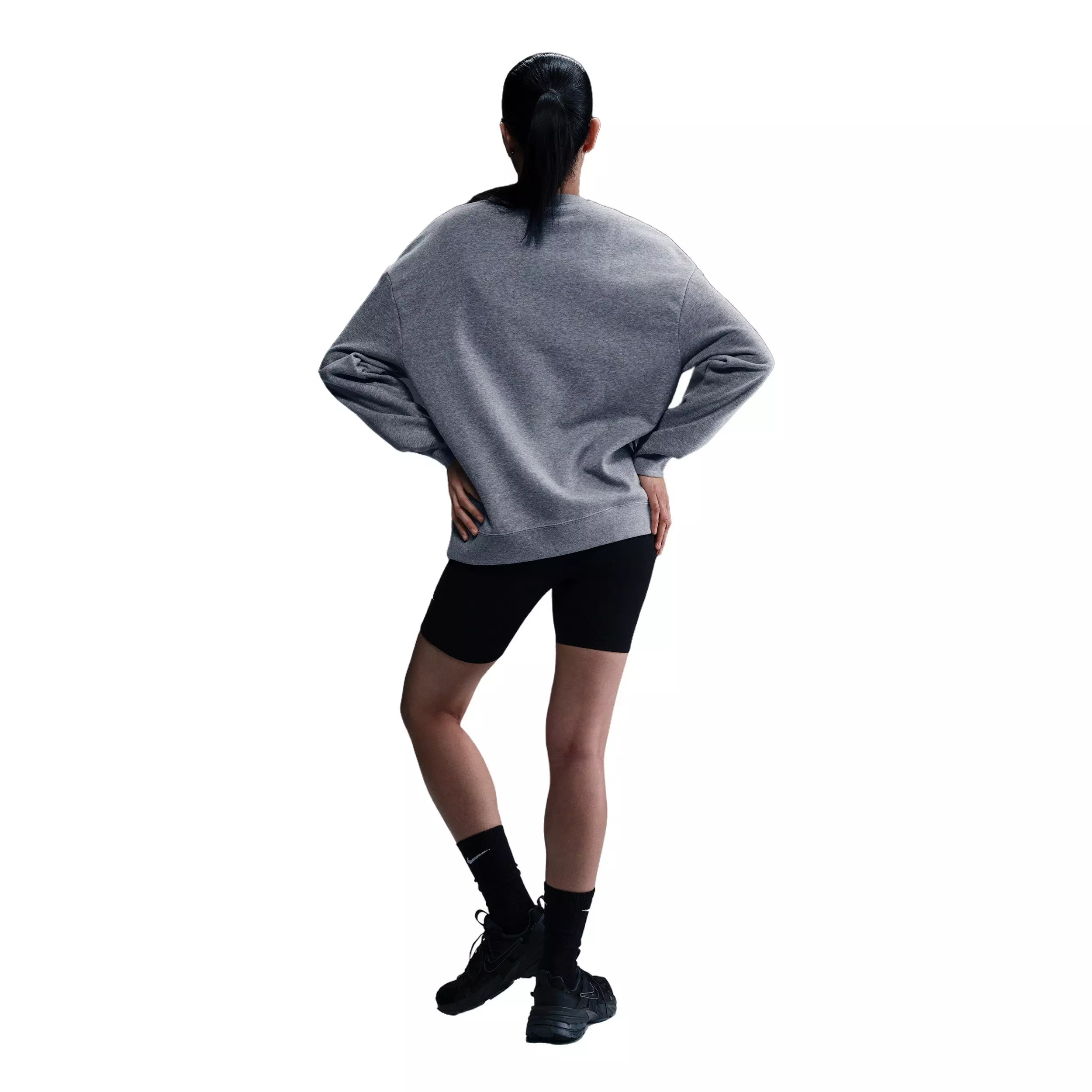 Nike Women's Sportswear Club Fleece Loose Crew-Neck Sweatshirt - Grey - GREY