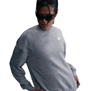 Nike Women's Sportswear Club Fleece Loose Crew-Neck Sweatshirt -Grey
