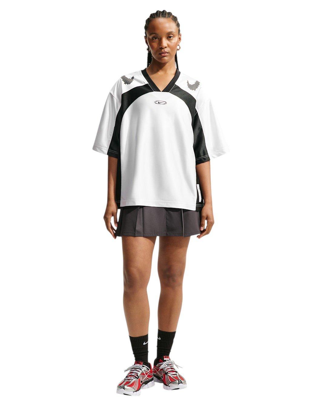 Nike Women's Sportswear Oversized Jersey - White/Black - WHITE/BLACK