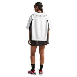Nike Women's Sportswear Oversized Jersey - White/Black - WHITE/BLACK