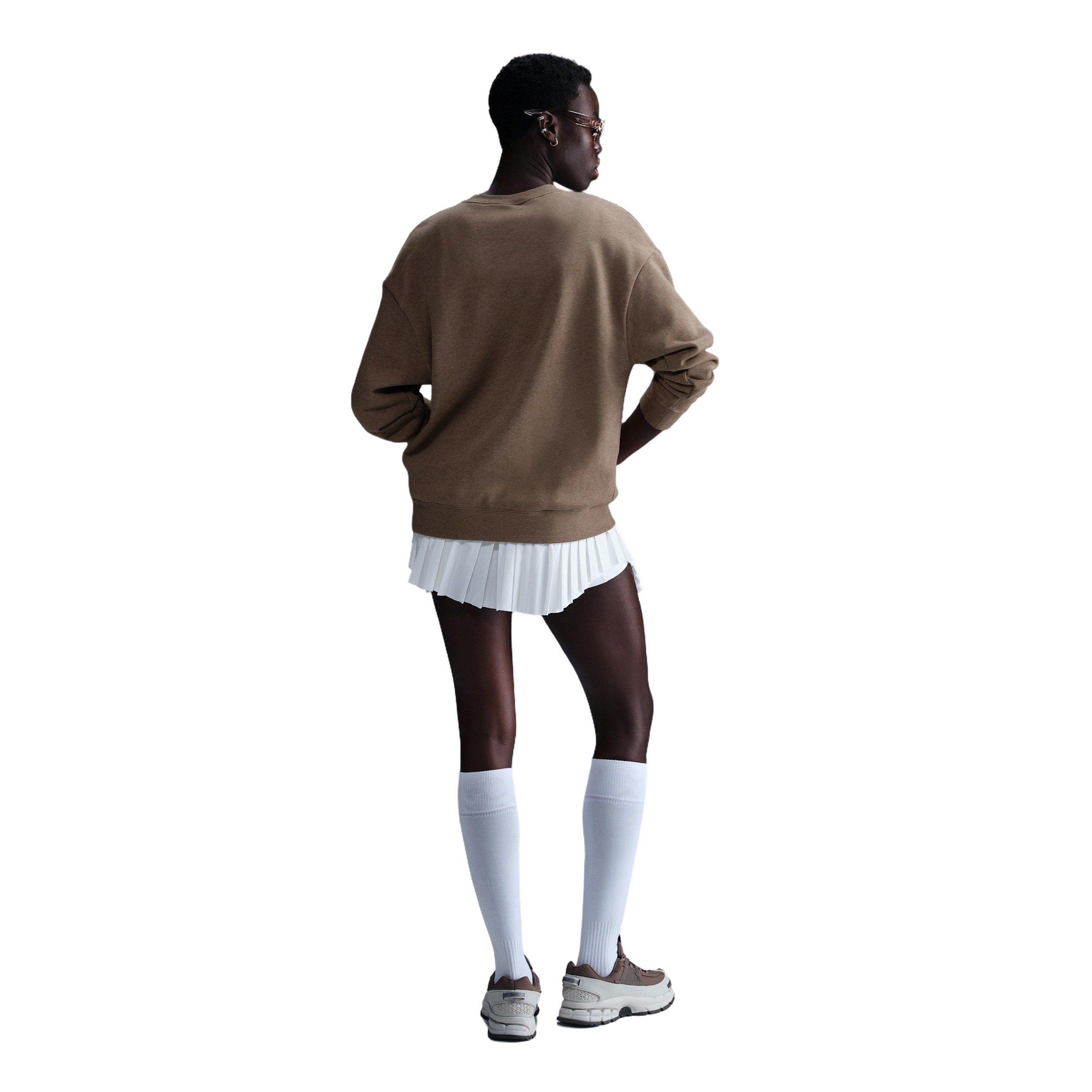 Nike Women's Sportswear Club Fleece Loose Crew-Neck Sweatshirt -Brown - BROWN Thumbnail View 5