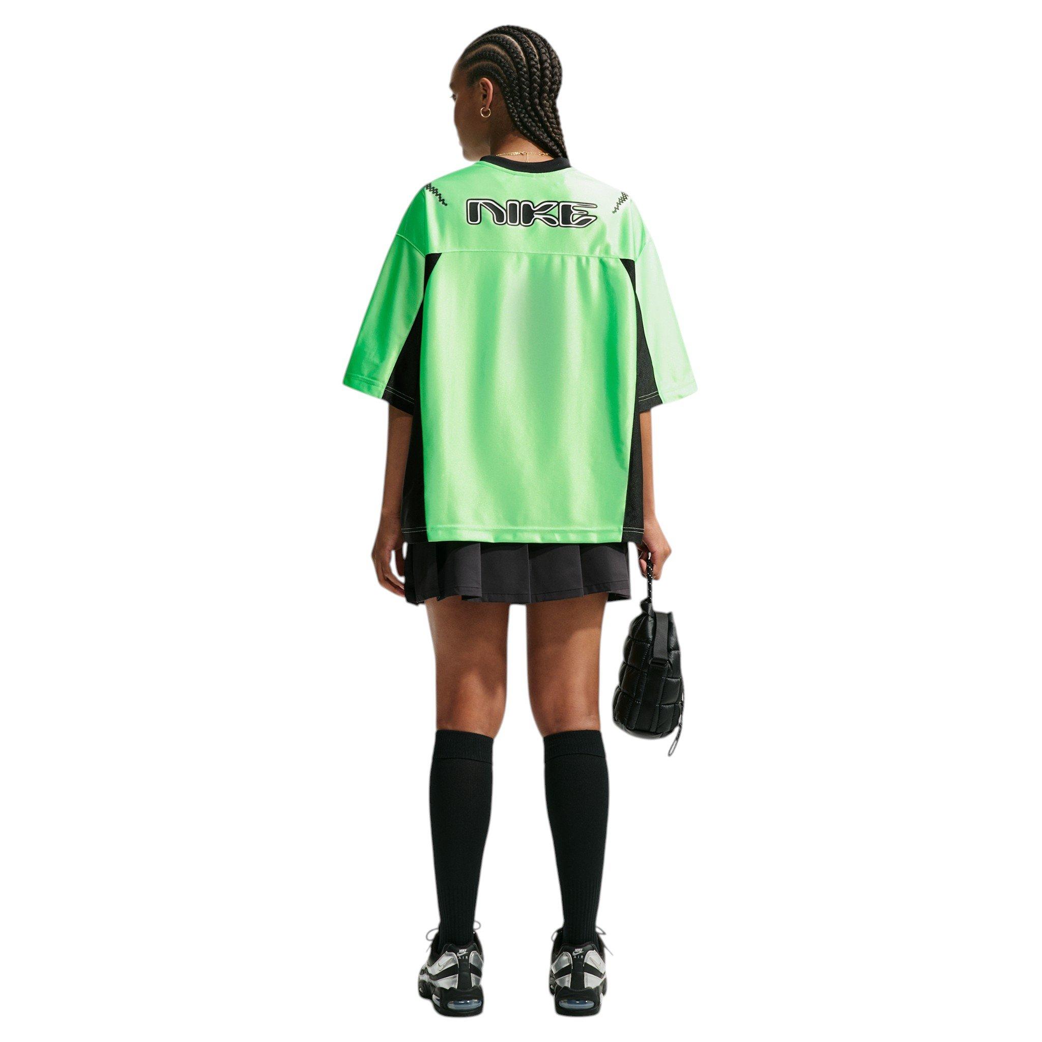 Nike Women's Sportswear Oversized Jersey - Green/Black - GREEN/BLACK
