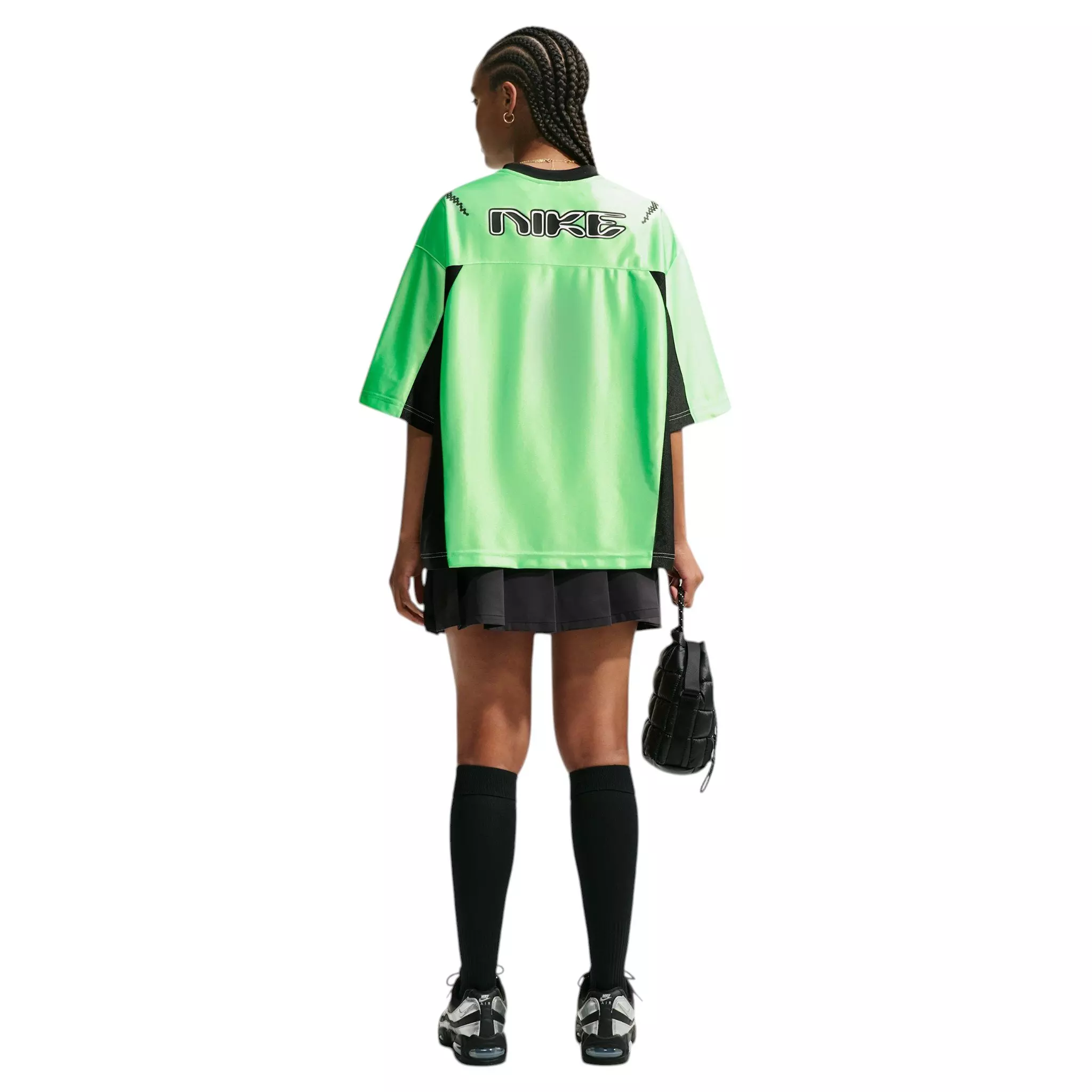 Nike Women's Sportswear Oversized Jersey - Green/Black - GREEN/BLACK