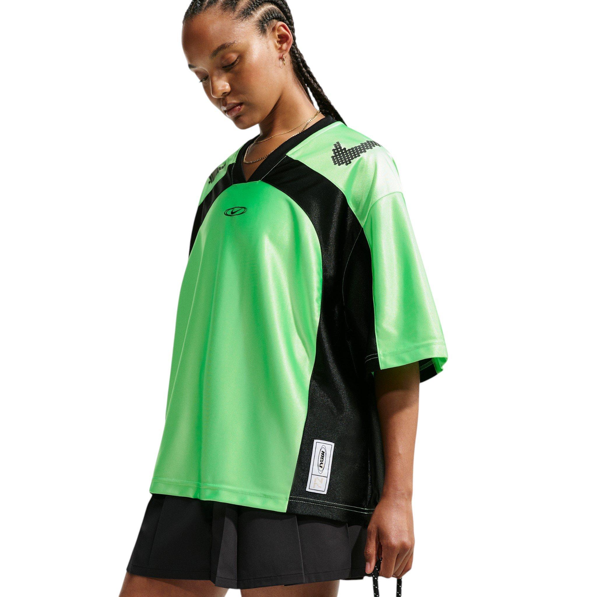 Nike Women's Sportswear Oversized Jersey - Green/Black - GREEN/BLACK