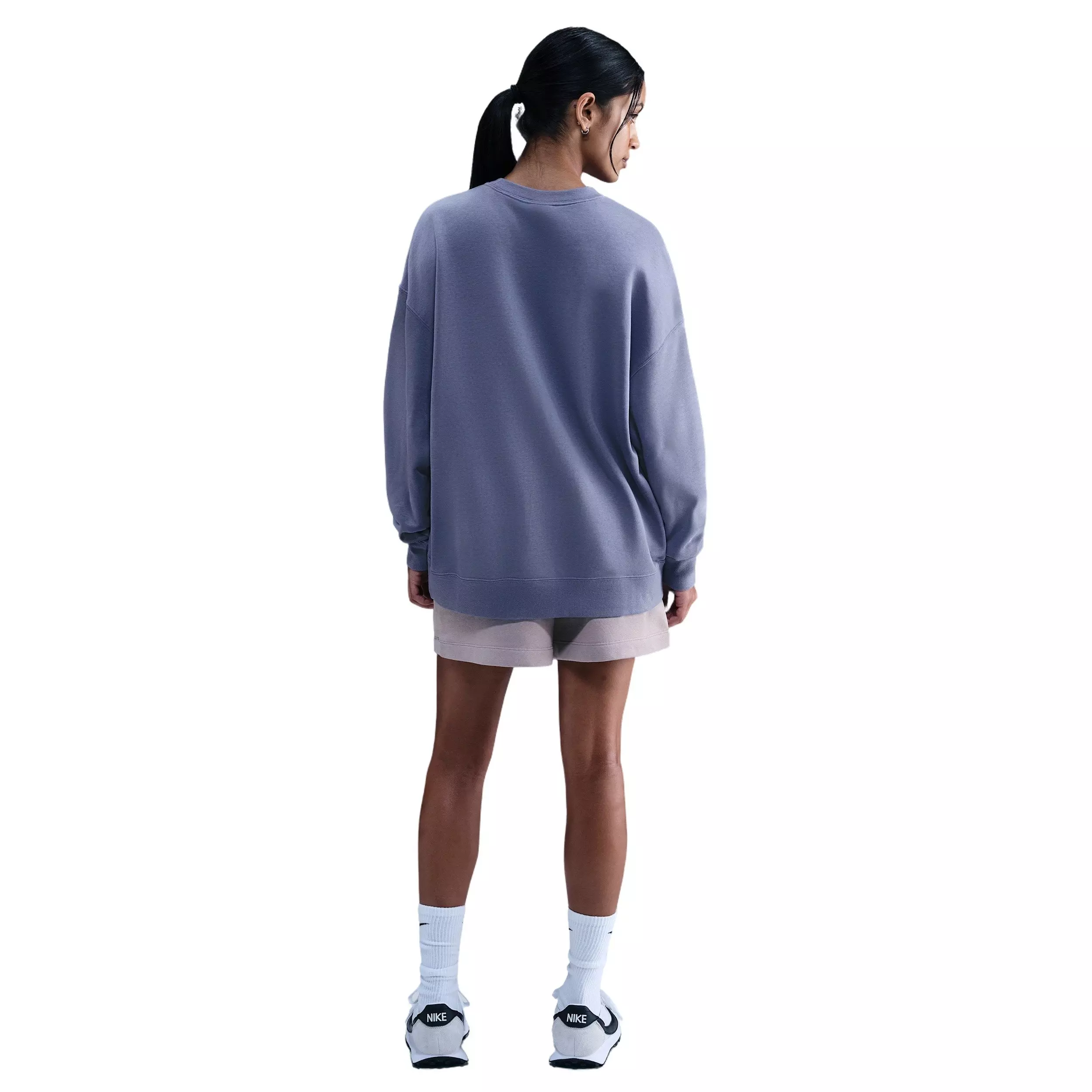 Nike Women's Sportswear Club Fleece Loose Crew-Neck Sweatshirt - Indigo - INDIGO