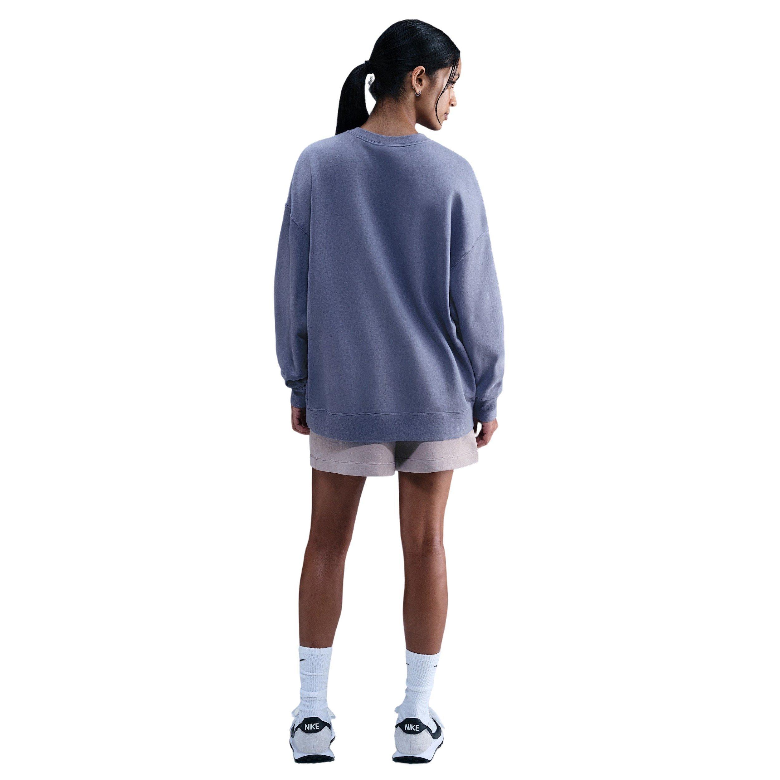 Nike Women's Sportswear Club Fleece Loose Crew-Neck Sweatshirt -Indigo - INDIGO Thumbnail View 5