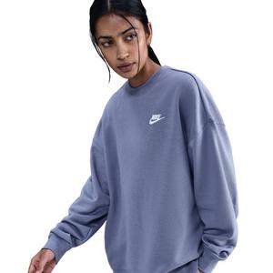Nike Women's Sportswear Club Fleece Loose Crew-Neck Sweatshirt -Indigo