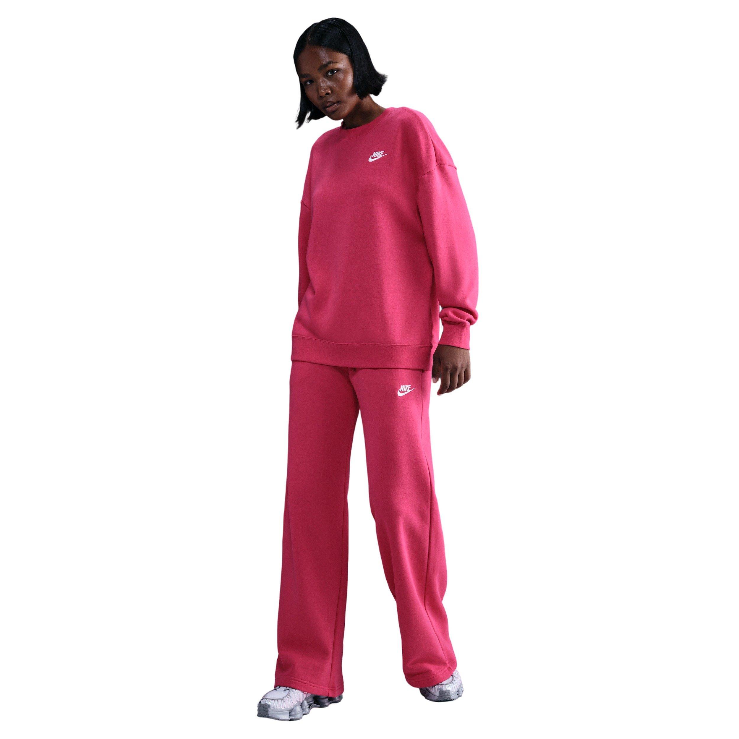 Nike Women's Sportswear Club Fleece Loose Crew-Neck Sweatshirt - Pink - PINK Thumbnail View 4