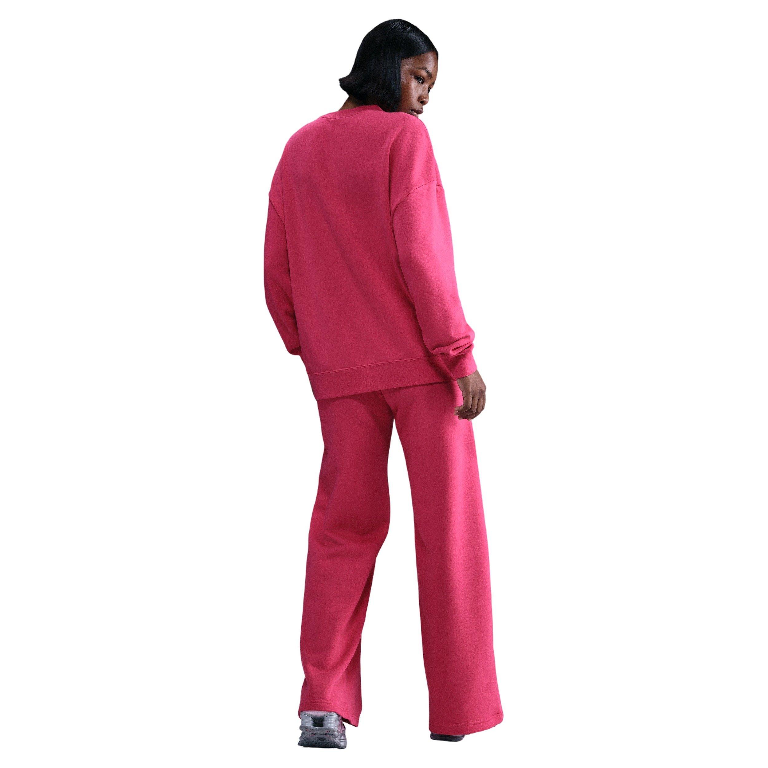 Nike Women's Sportswear Club Fleece Loose Crew-Neck Sweatshirt - Pink - PINK Thumbnail View 5