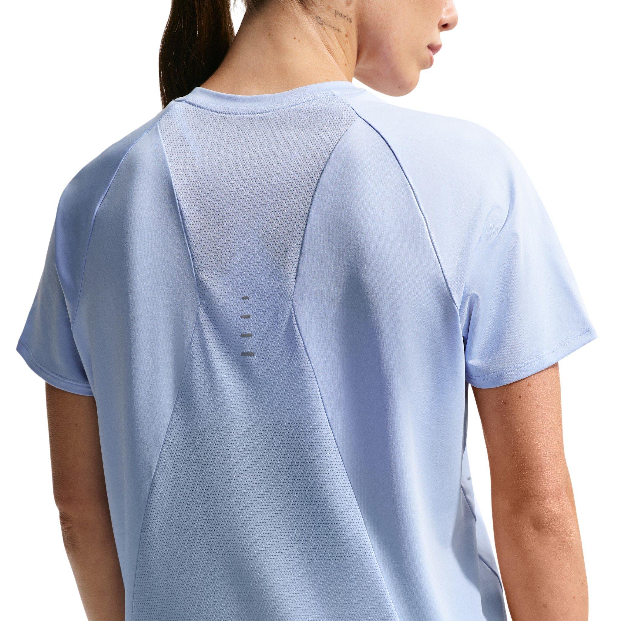Nike Women's Swift Dri-FIT Short Sleeve Running Top - Blue - BLUE Thumbnail View 2
