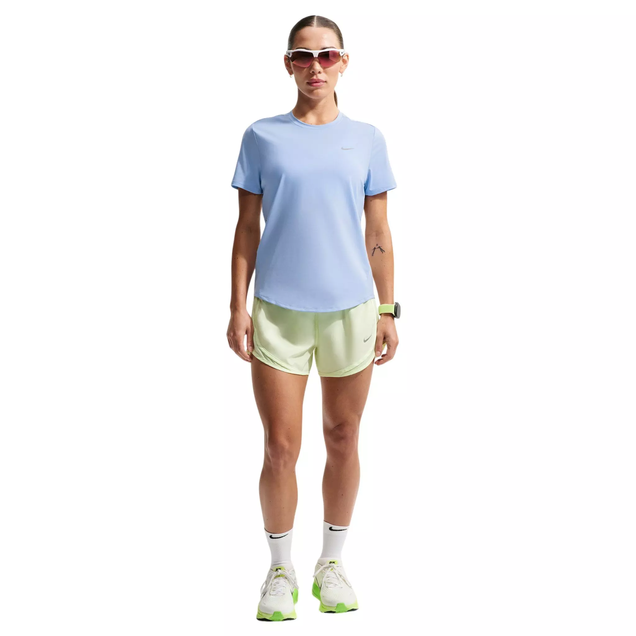 Nike Women's Swift Dri-FIT Short Sleeve Running Top - Blue - BLUE