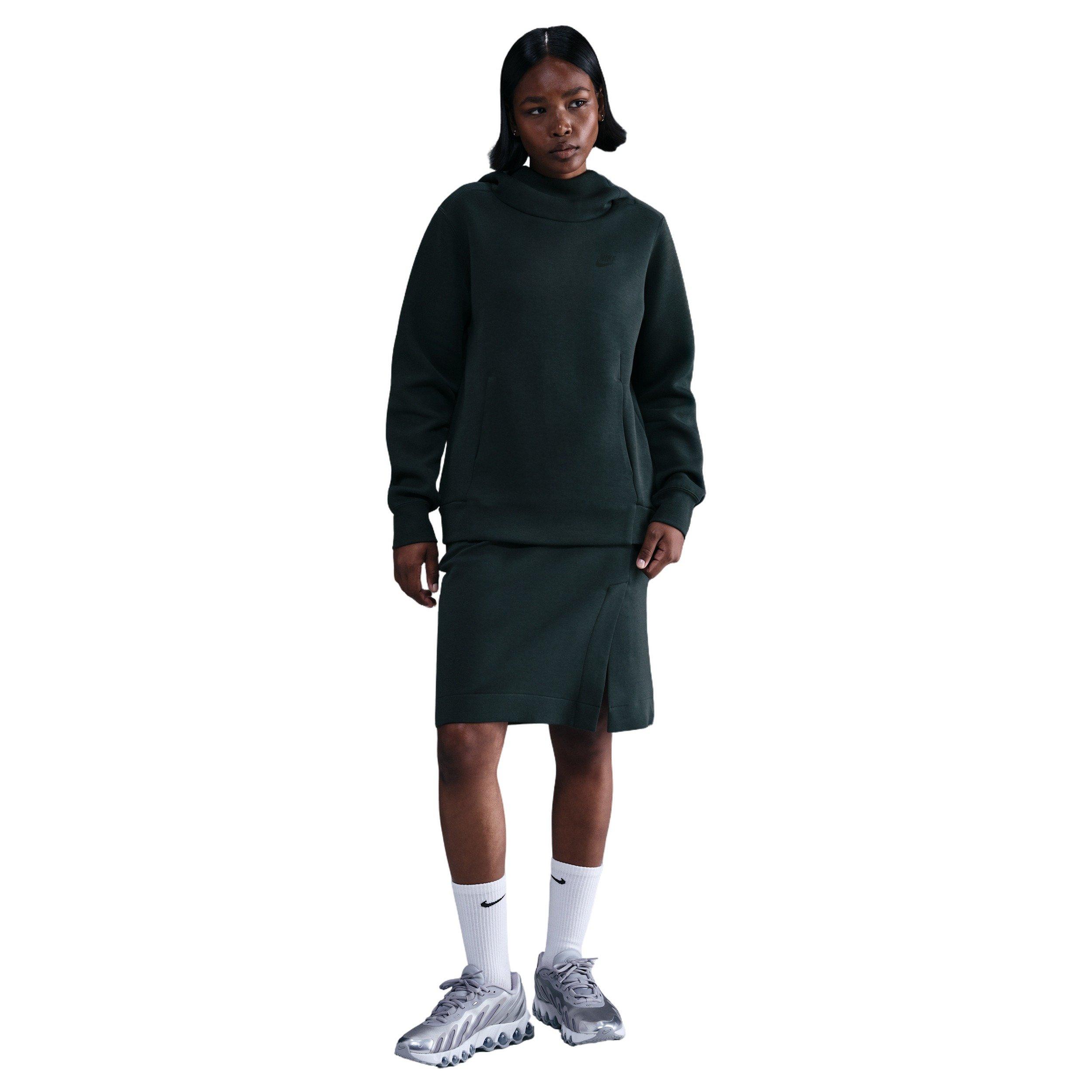 Nike Women's Sportswear Tech Fleece Hoodie - Seaweed Green - SEAWEED GREEN Thumbnail View 4