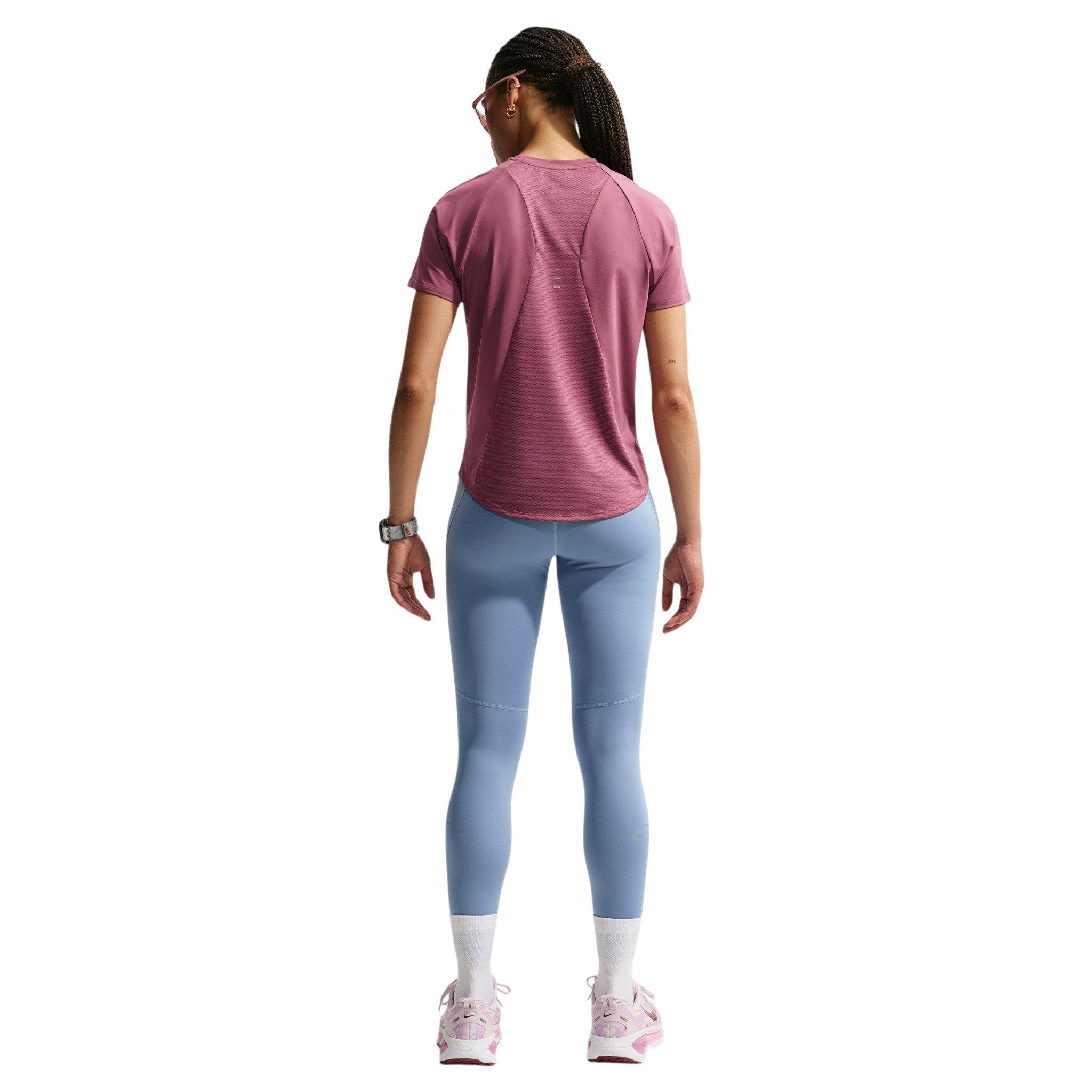Nike Women's Swift Dri-FIT Short Sleeve Running Top - Pink - PINK Thumbnail View 5