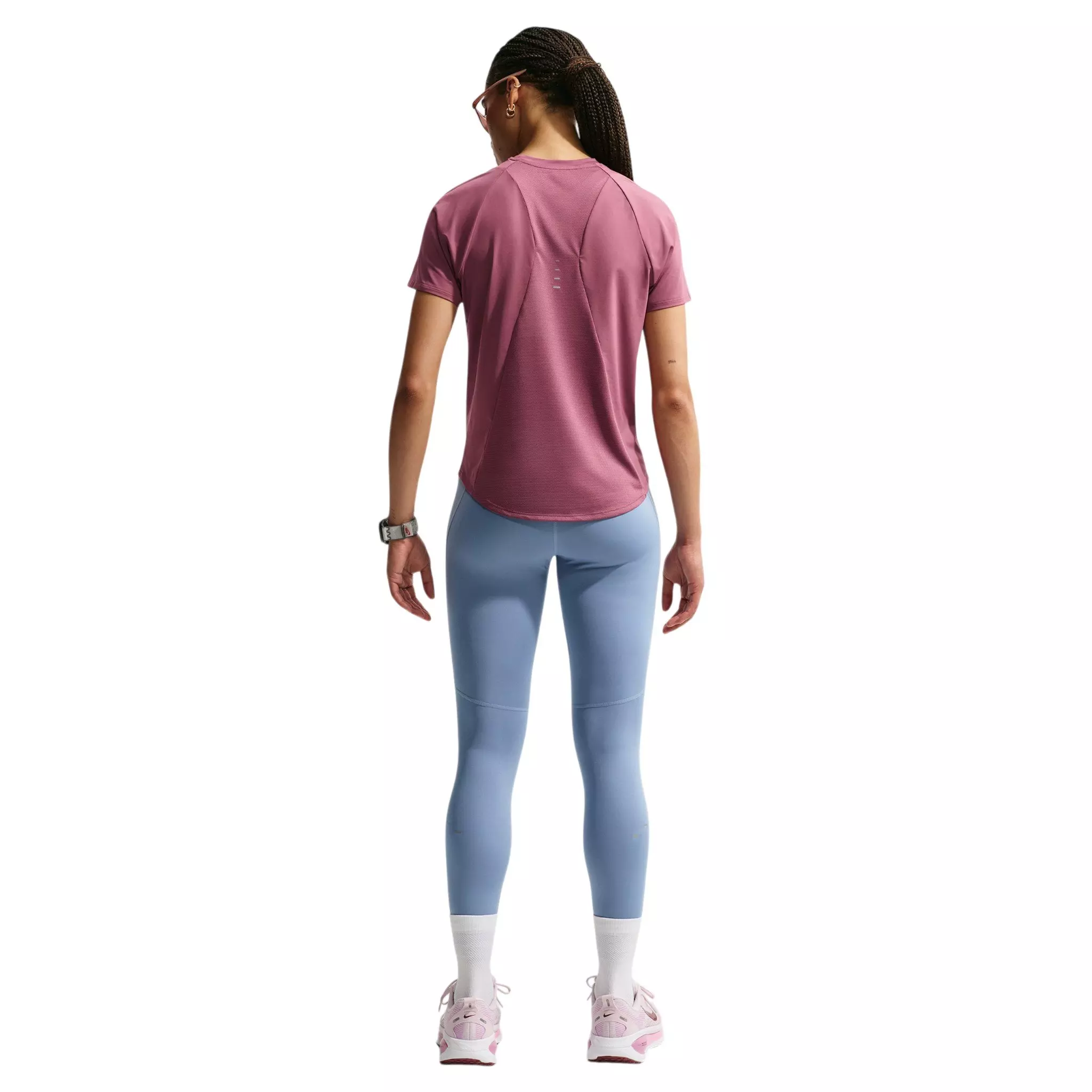 Nike Women's Swift Dri-FIT Short Sleeve Running Top - Pink - PINK