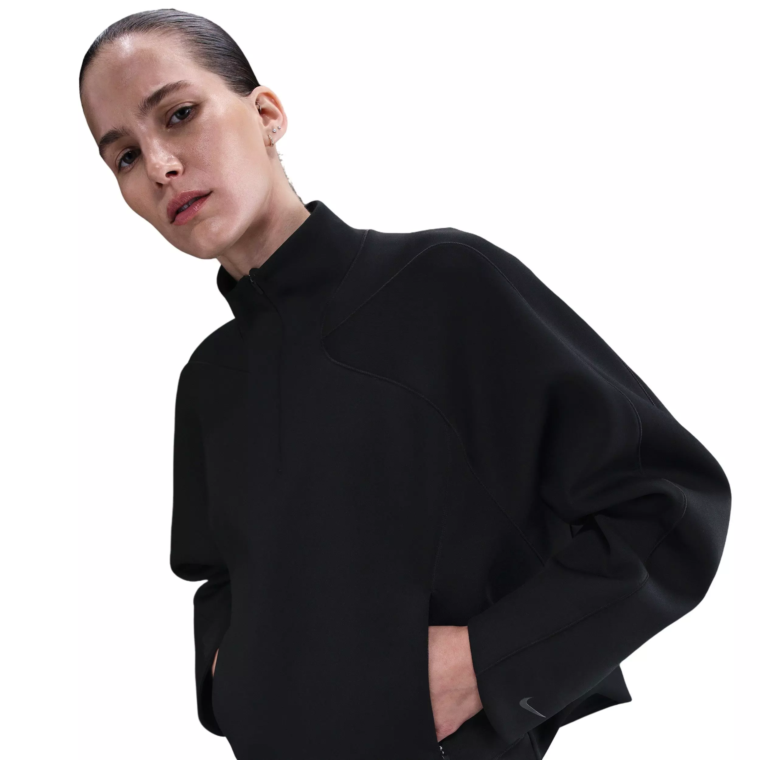 Nike Women's Universa Dri-FIT 1/4-Zip Top - Black - BLACK