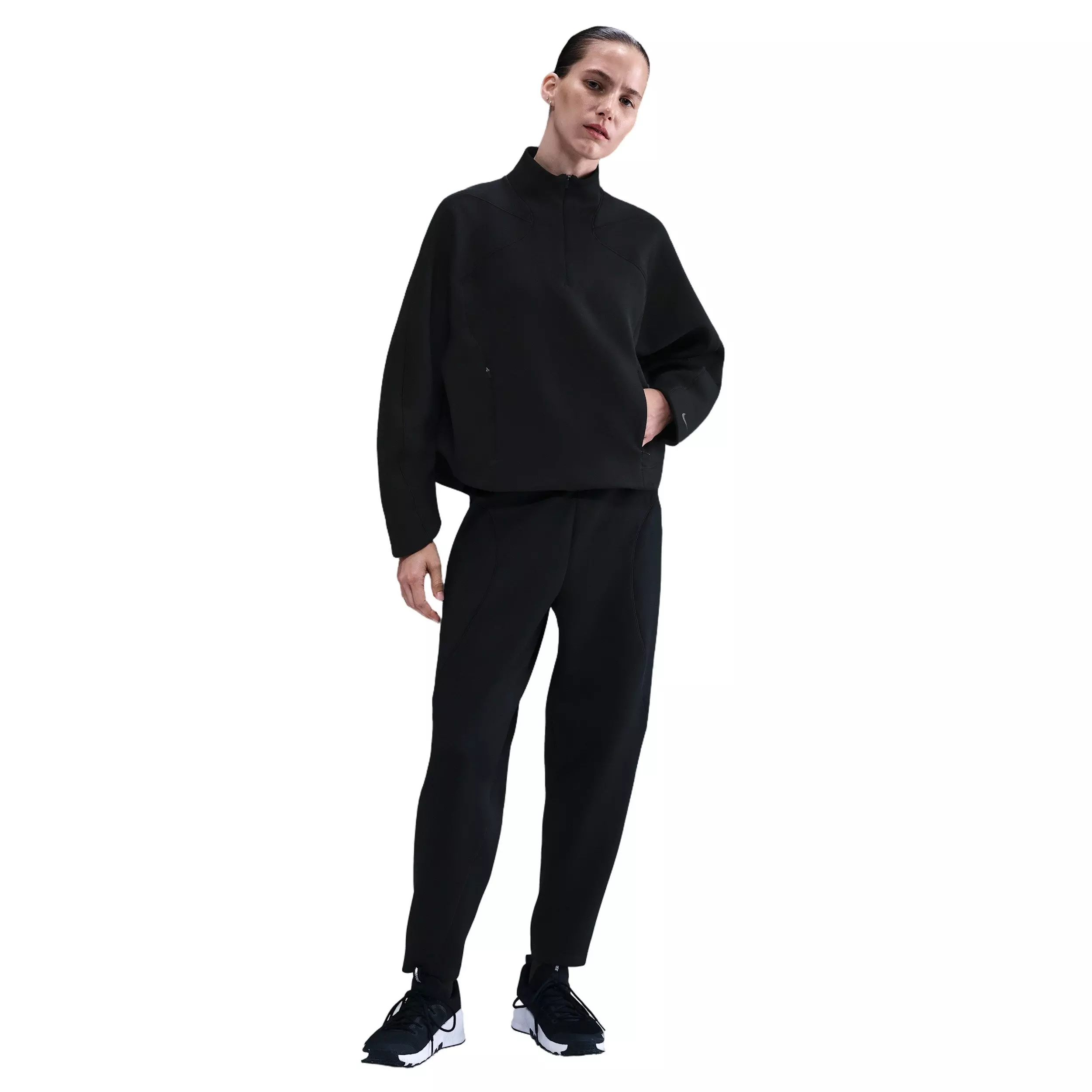 Nike Women's Universa Dri-FIT 1/4-Zip Top - Black - BLACK