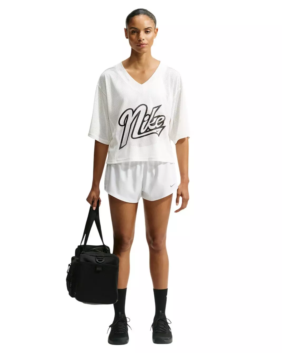 Nike Women's One Dri-FIT Oversized Short Sleeve Varsity Jersey Top - Sail - SAIL