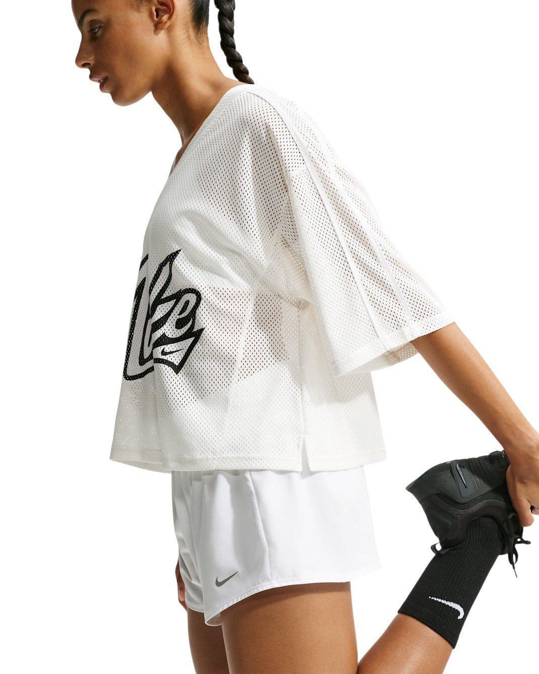 Nike Women's One Dri-FIT Oversized Short Sleeve Varsity Jersey Top - Sail - SAIL Thumbnail View 5