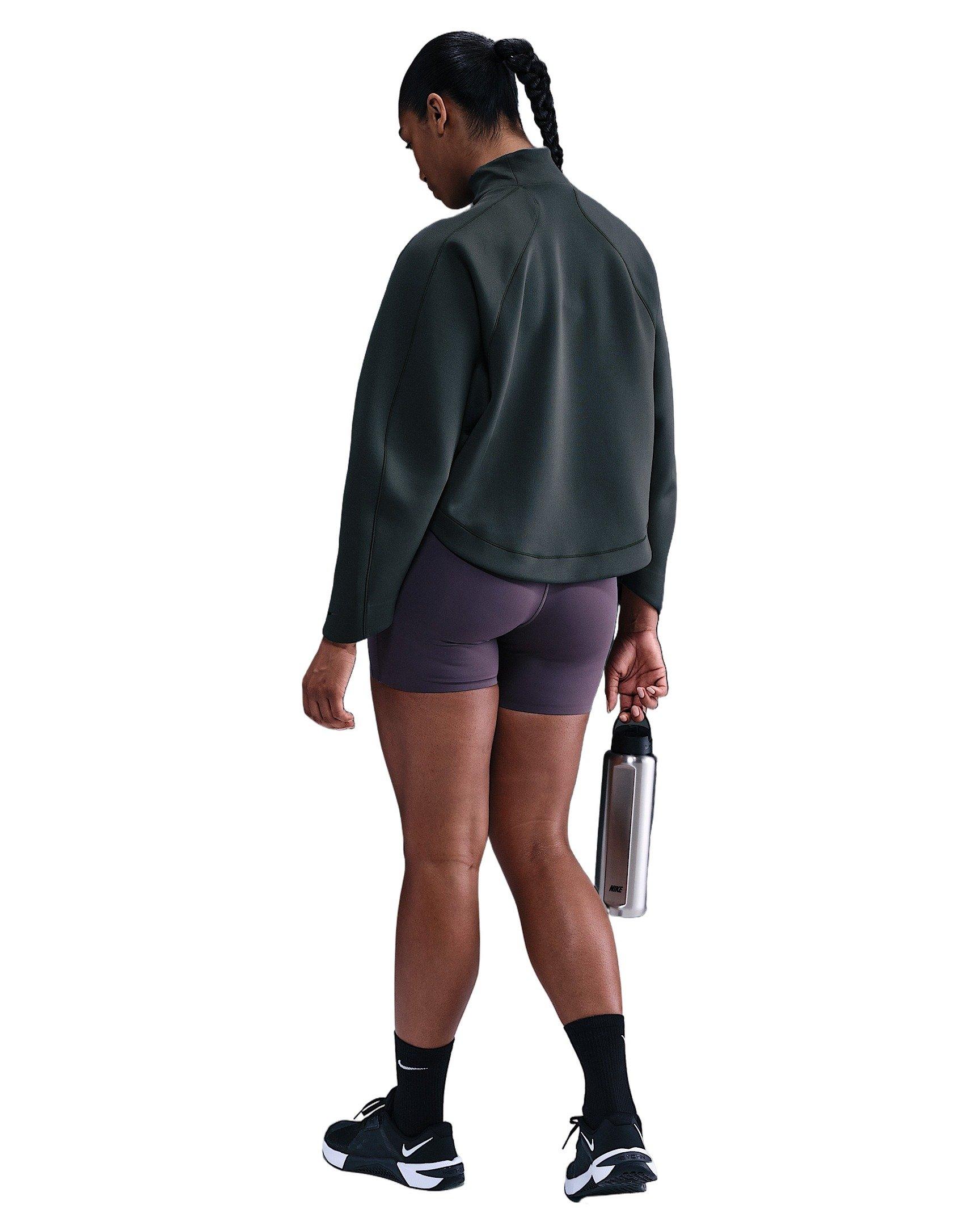 Nike Women's Universa Dri-FIT 1/4-Zip Top -Seaweed Green - SEAWEED GREEN Thumbnail View 5