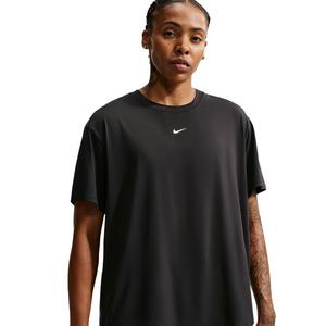 Nike Women's One Dri-FIT Short Sleeve Open Back Top - Black/White - BLACK/WHITE