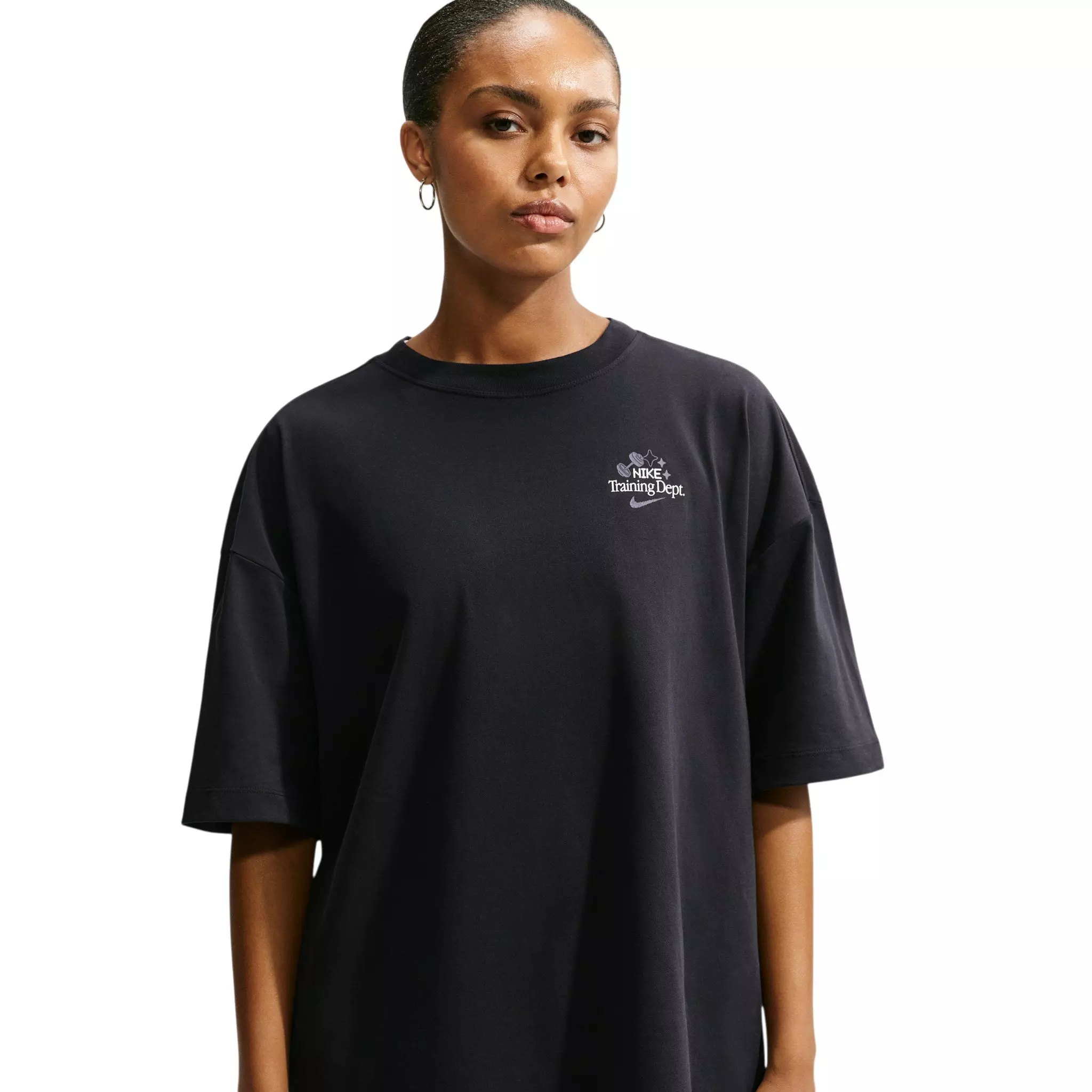 Nike Women's Pumped Dri-FIT Oversized T-Shirt - Black - BLACK