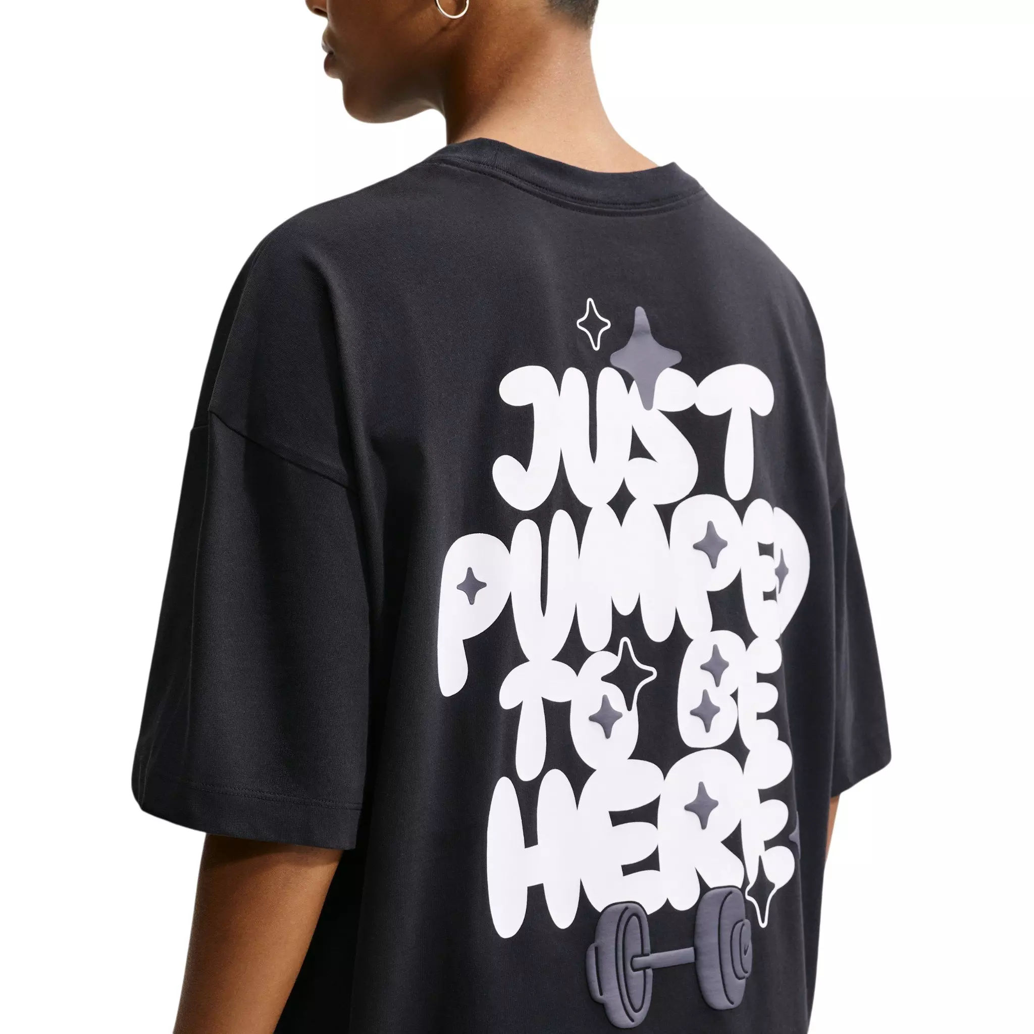 Nike Women's Pumped Dri-FIT Oversized T-Shirt - Black - BLACK